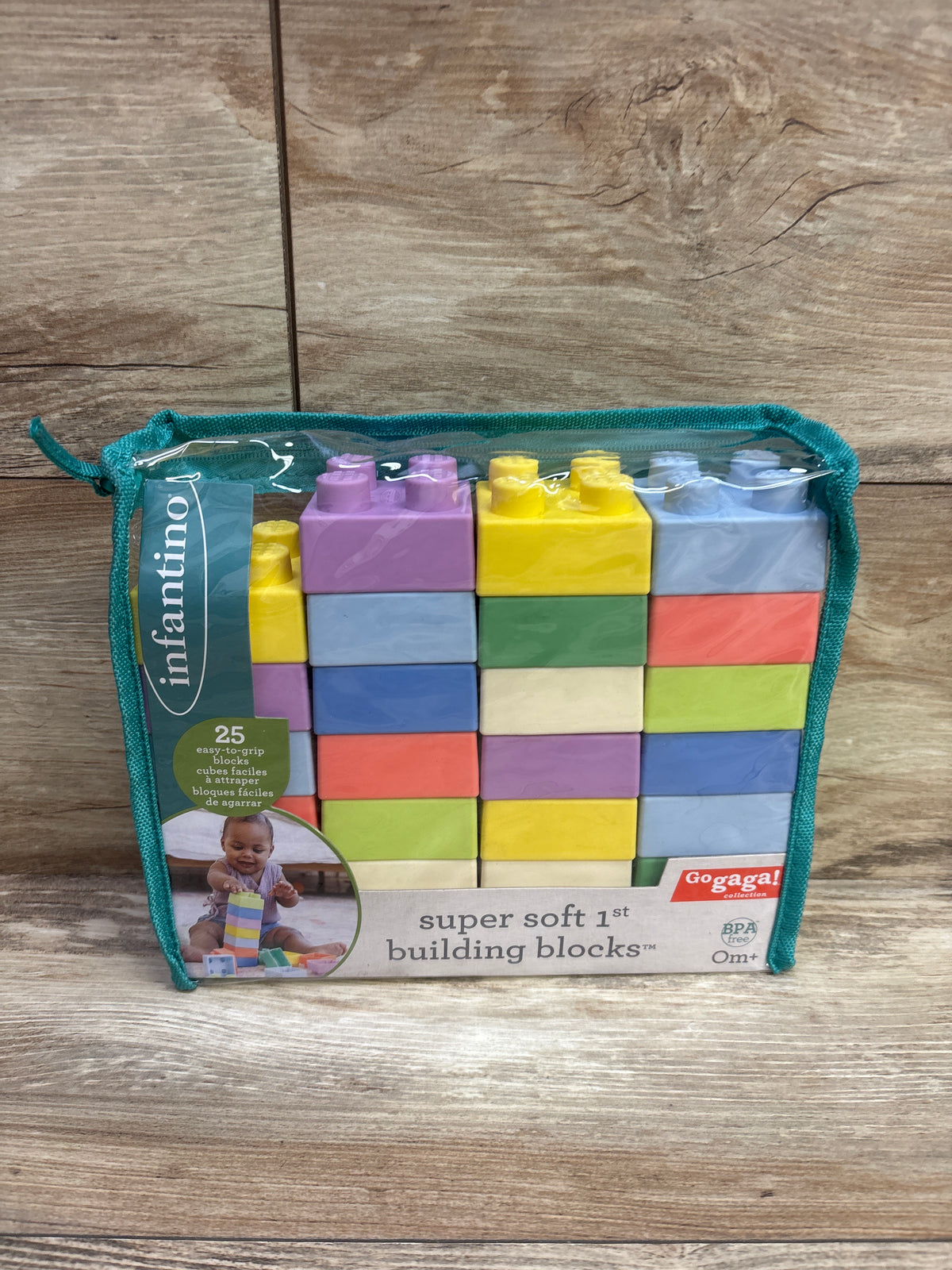 NEW Infantino Go gaga! Super Soft 1st Building Blocks 25pk
