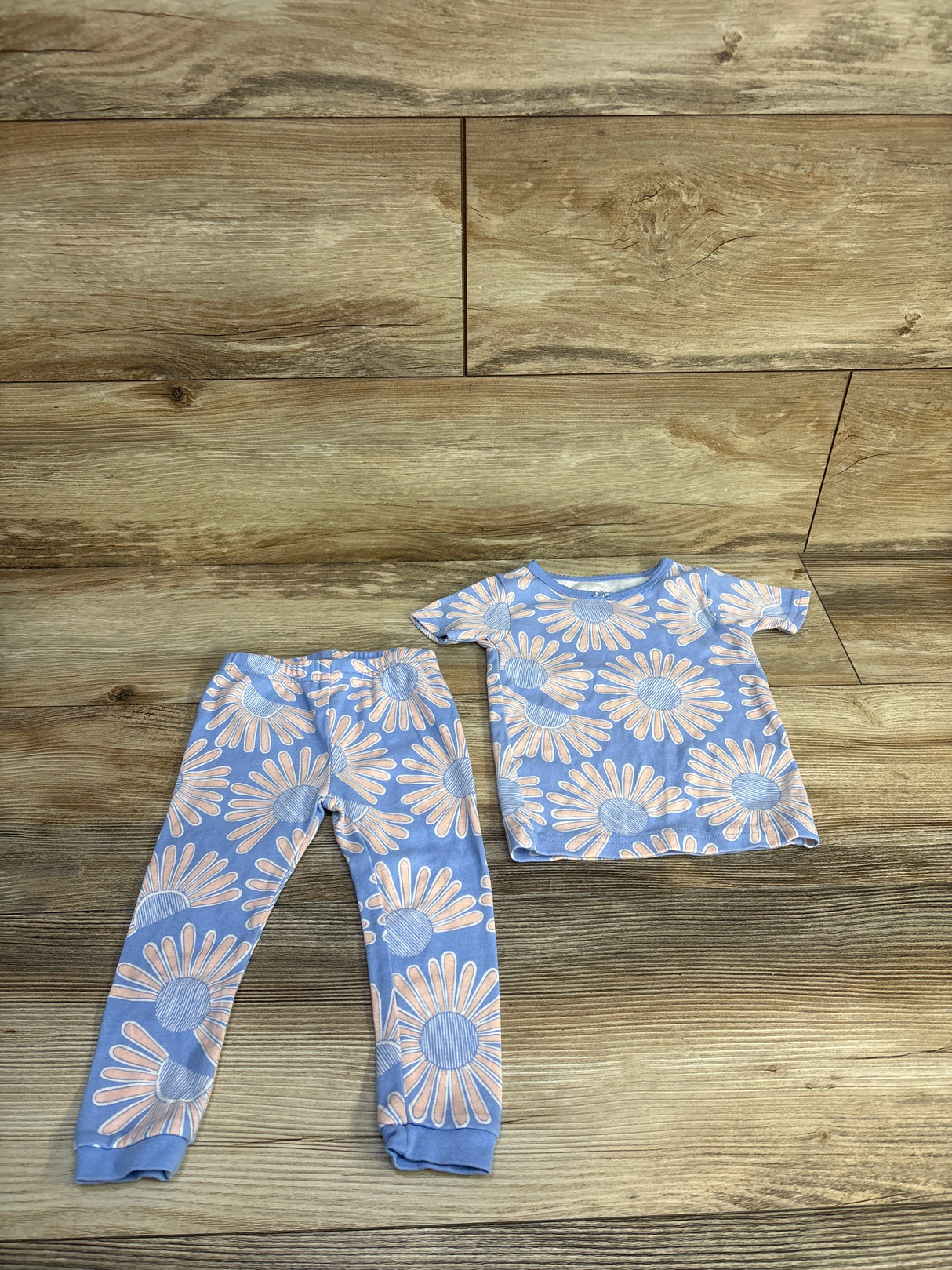 Just One You 2pc Floral Pajama Set Blue sz 12m