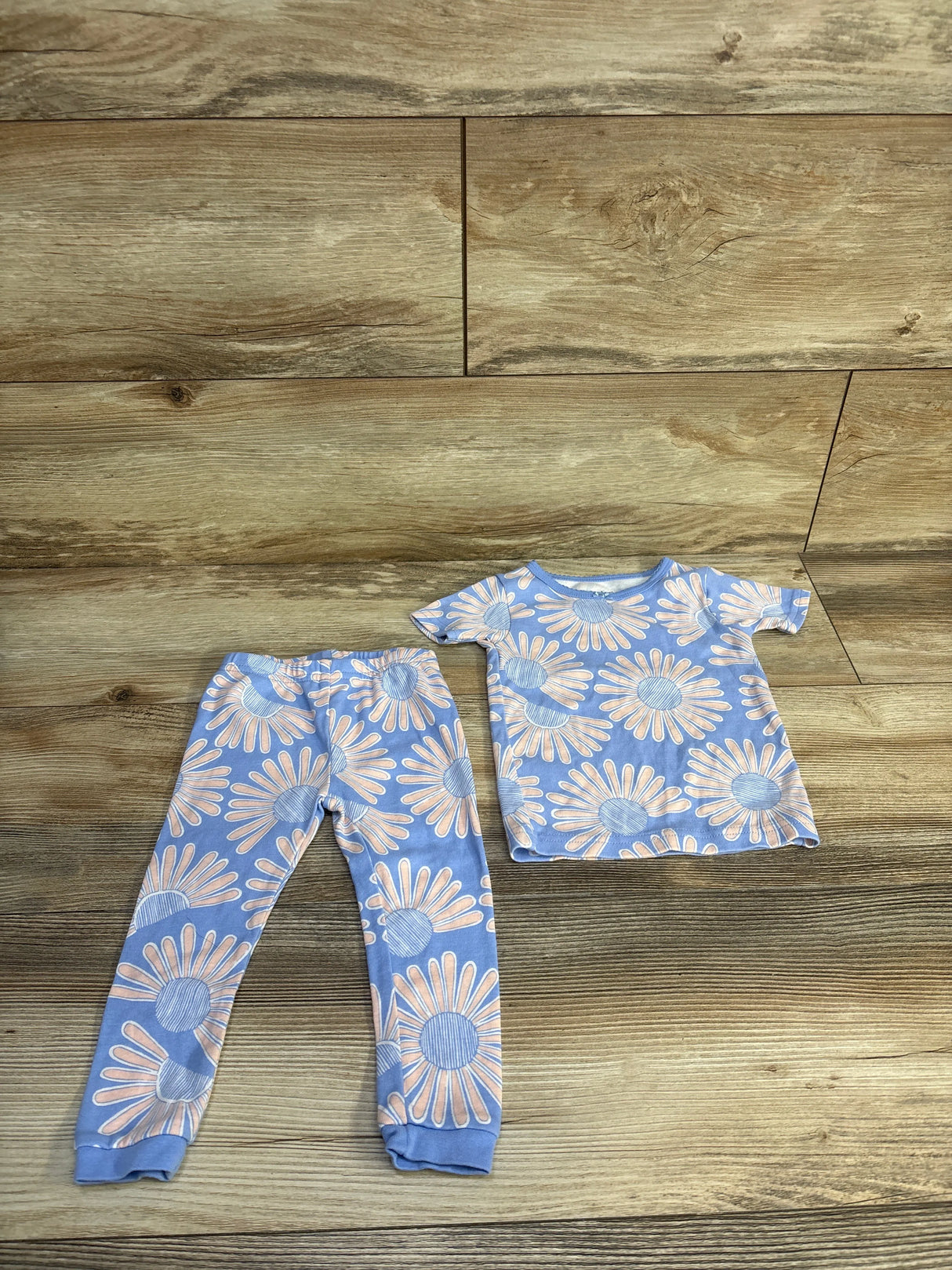 Just One You 2pc Floral Pajama Set Blue sz 12m