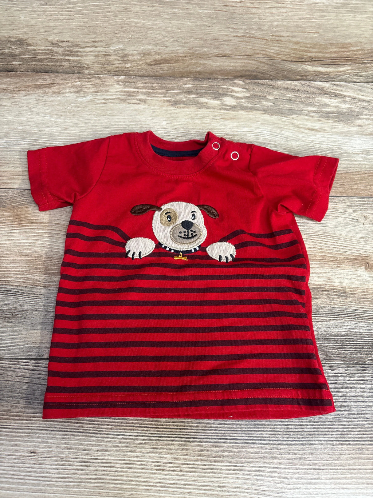Baby Colors Striped Puppy Shirt Red sz 12m