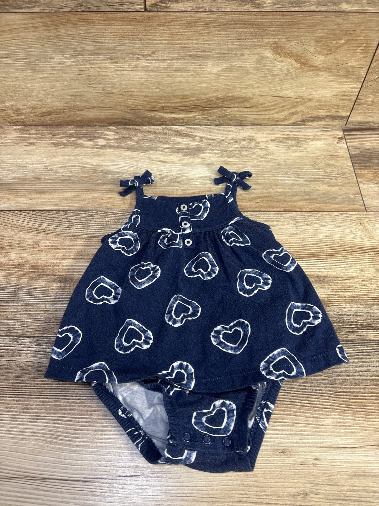 Carter's Henley Heart Bodysuit Dress Blue sz 9m