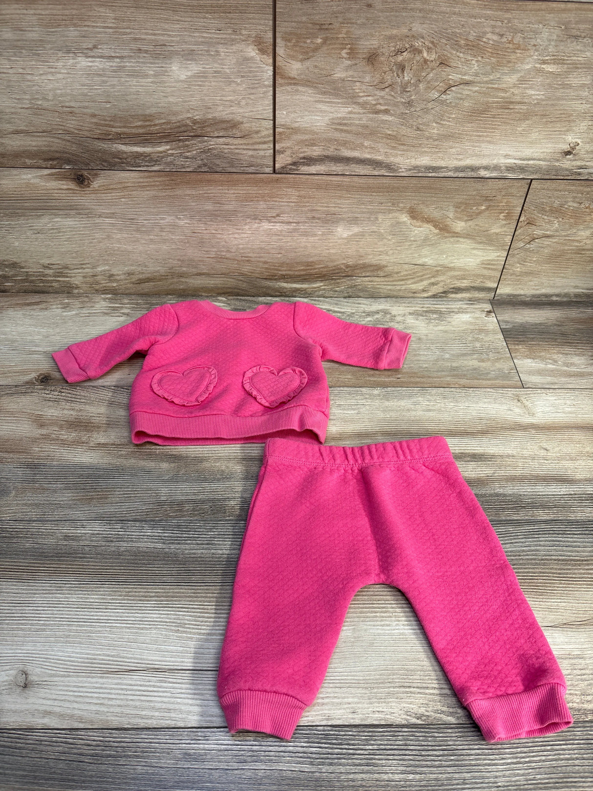 Little Me 2pc Quilted Sweatshirt & Pants Pink sz 3m - Me n Mommy To Be