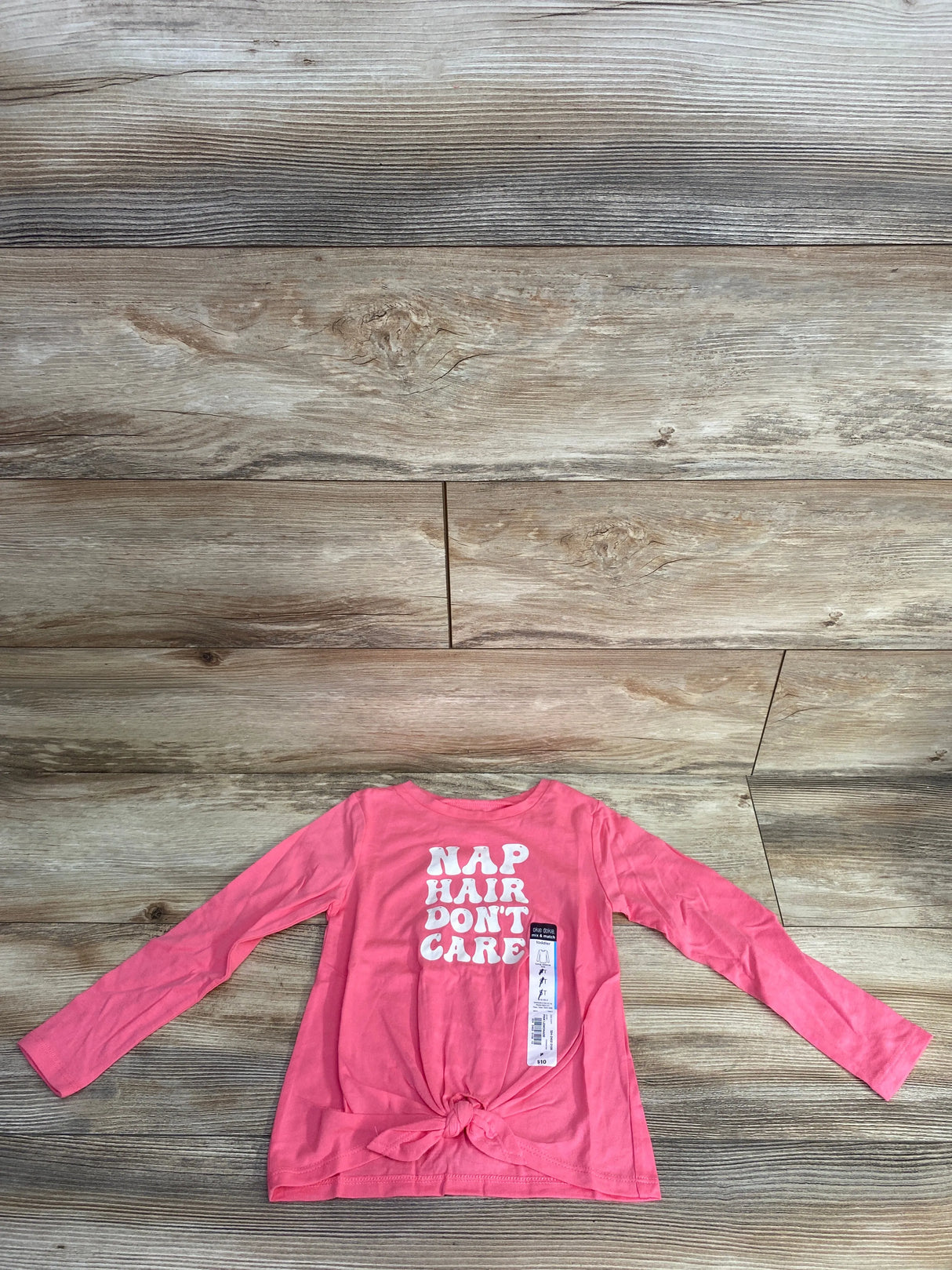 NEW Okie Dokie Nap Hair Don't Care Pink Long Sleeve Shirt sz 4T