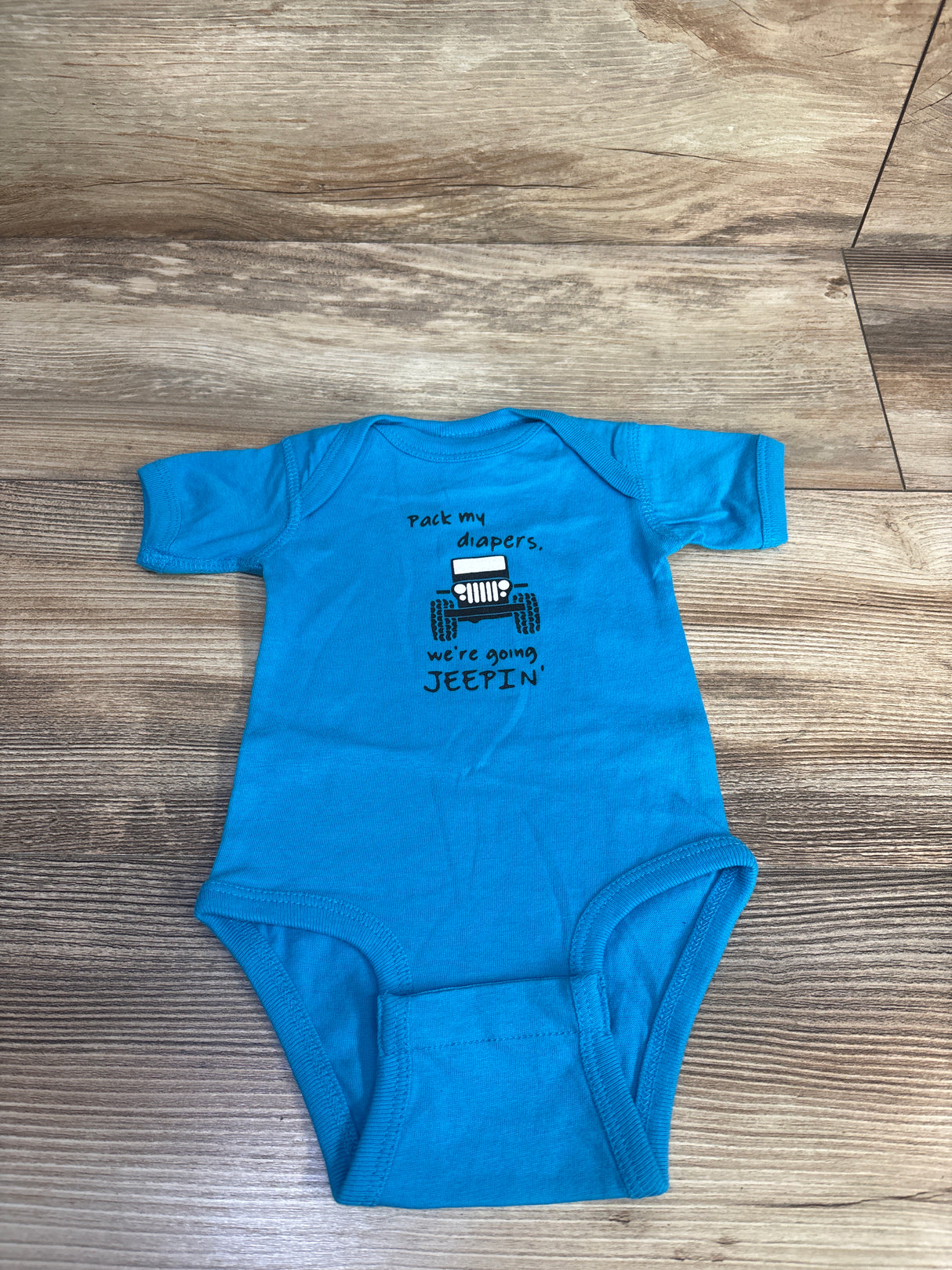 Rabbit Skins 'Pack my Diapers, We're Going JEEPIN' Bodysuit Blue sz Newborn