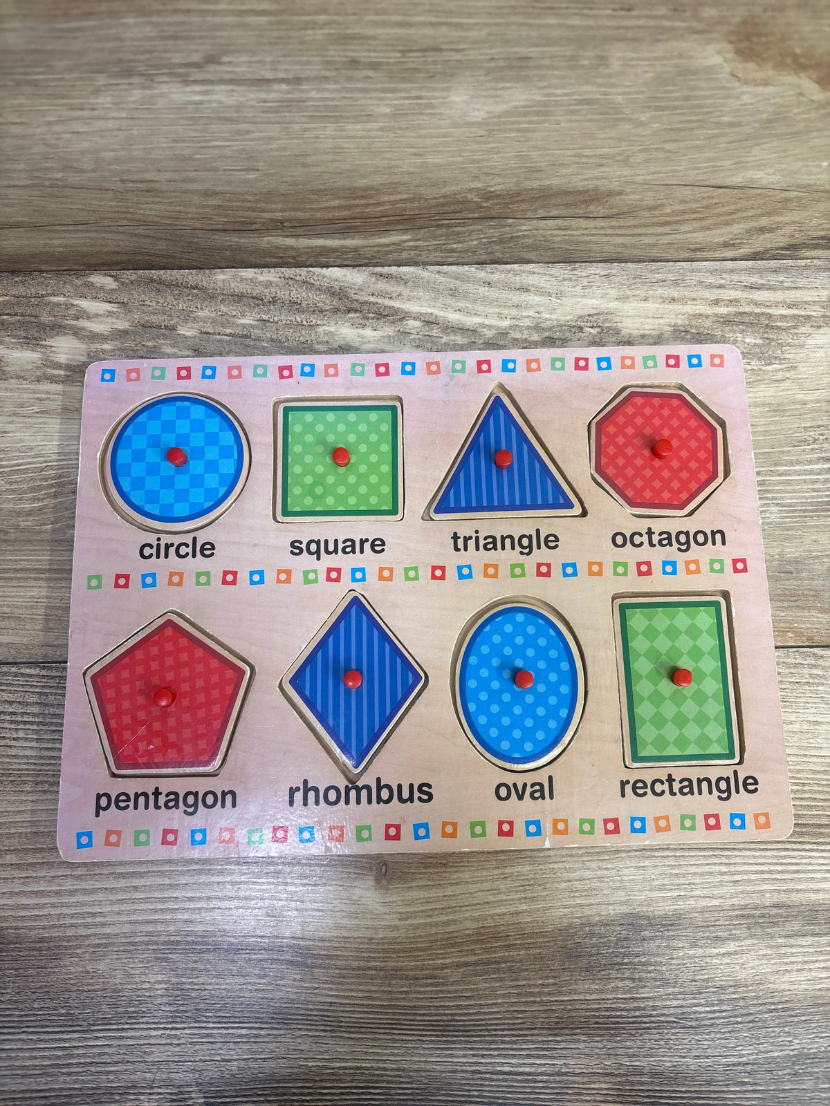 Circo Wooden Peg Puzzle - Shapes 8pc