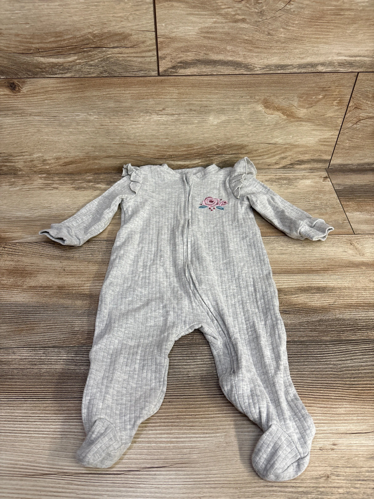 Tahari Baby Footed Ribbed Coverall Grey sz 3-6m
