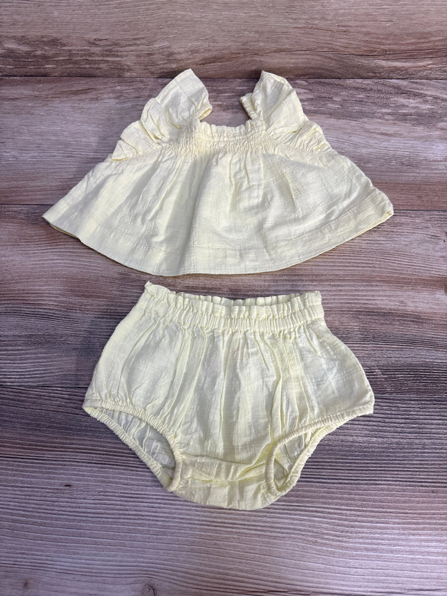 Cat & Jack 2pc Flutter Sleeve Top & Bottoms Yellow sz Newborn - Me n Mommy To Be