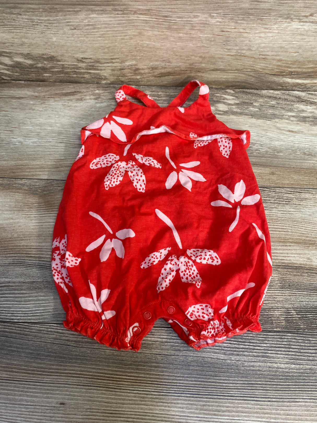 Just One You Floral Shortie Romper Red sz 6m - Me n Mommy To Be