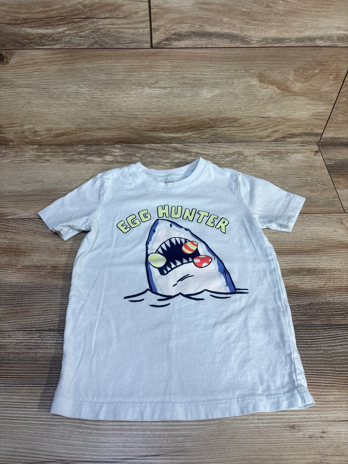 Carter's Egg Hunter Shark Shirt Light Blue sz 3T