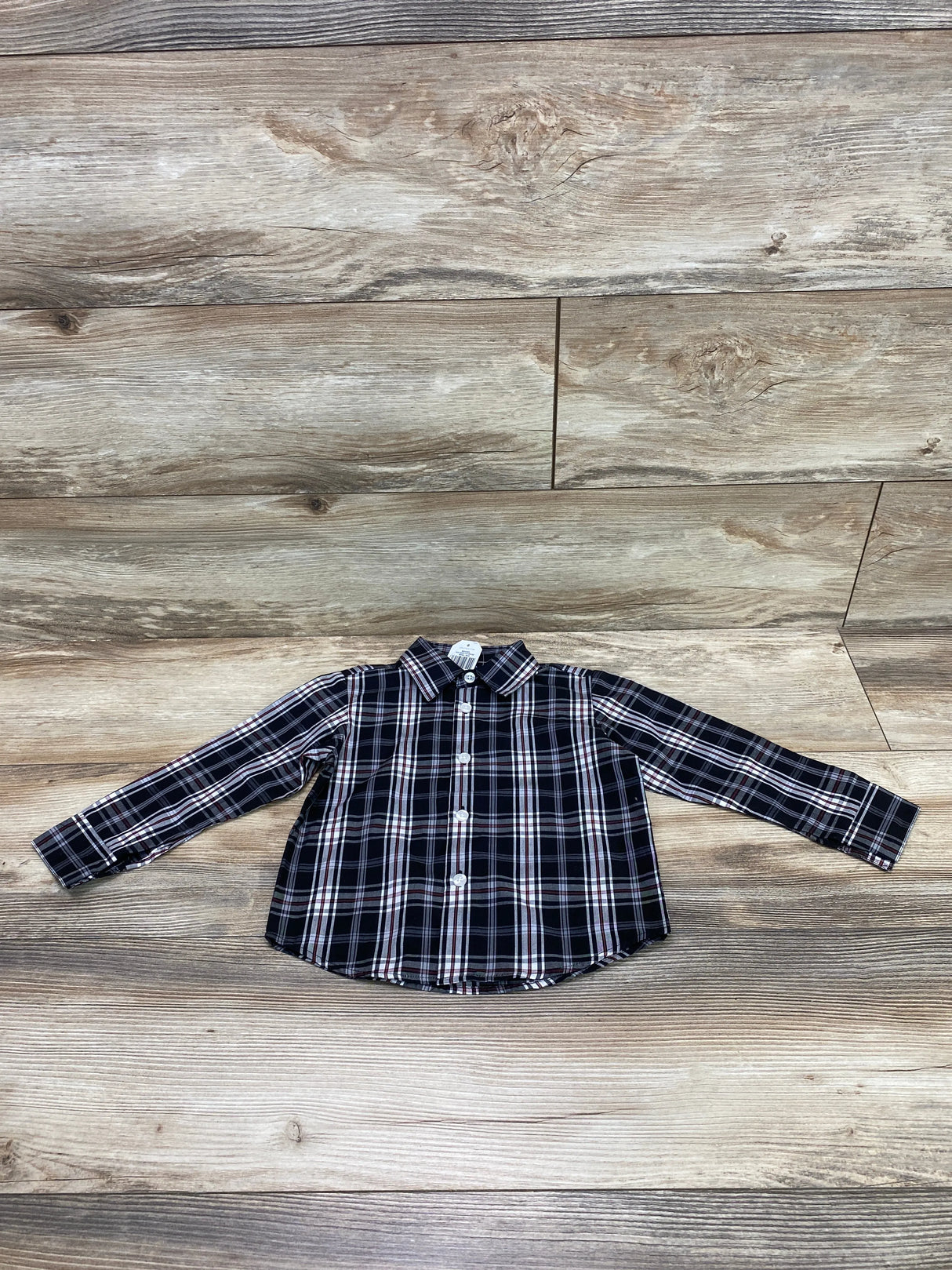 NEW Nautica Plaid Button Up Shirt Black sz 2T - Me n Mommy To Be