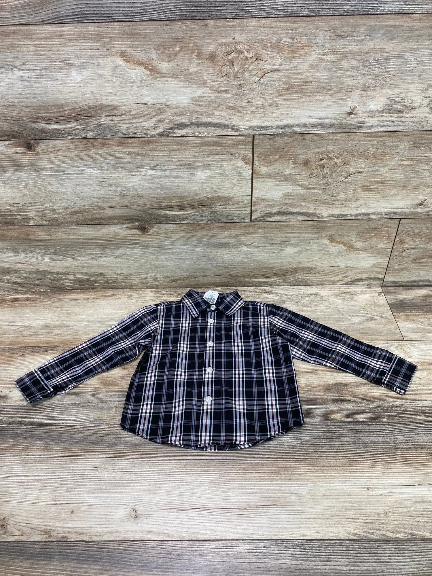 NEW Nautica Plaid Button Up Shirt Black sz 2T - Me n Mommy To Be