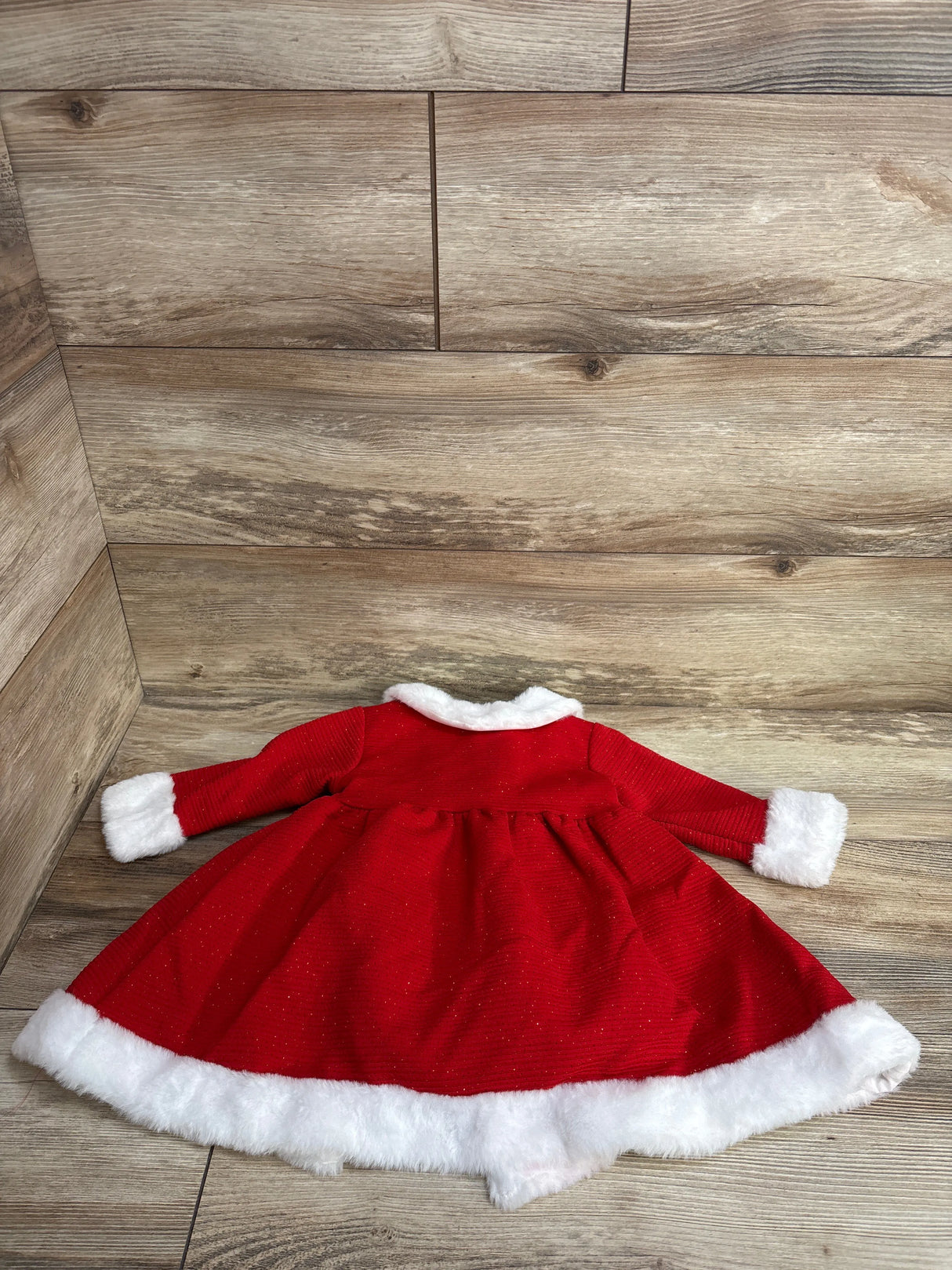 Blueberi Boulevard 2pc Santa Metallic Dress Coat & Tulle Dress Red sz 12m