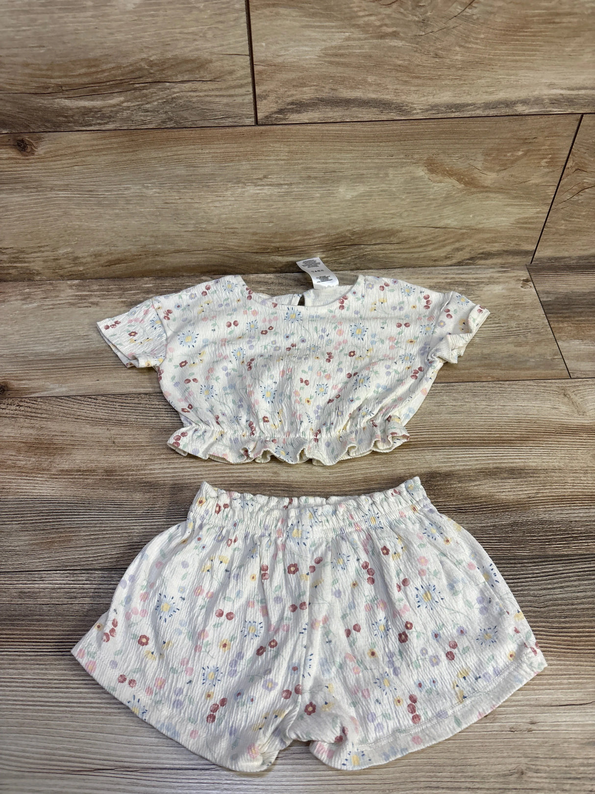 Member's Mark 2pc Crinkle Playwear Set Ivory sz 18m
