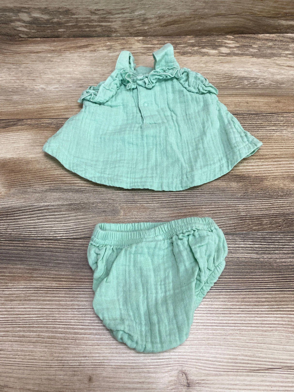 Starting Out 2pc Muslin Top & Bottoms Green sz Newborn - Me n Mommy To Be