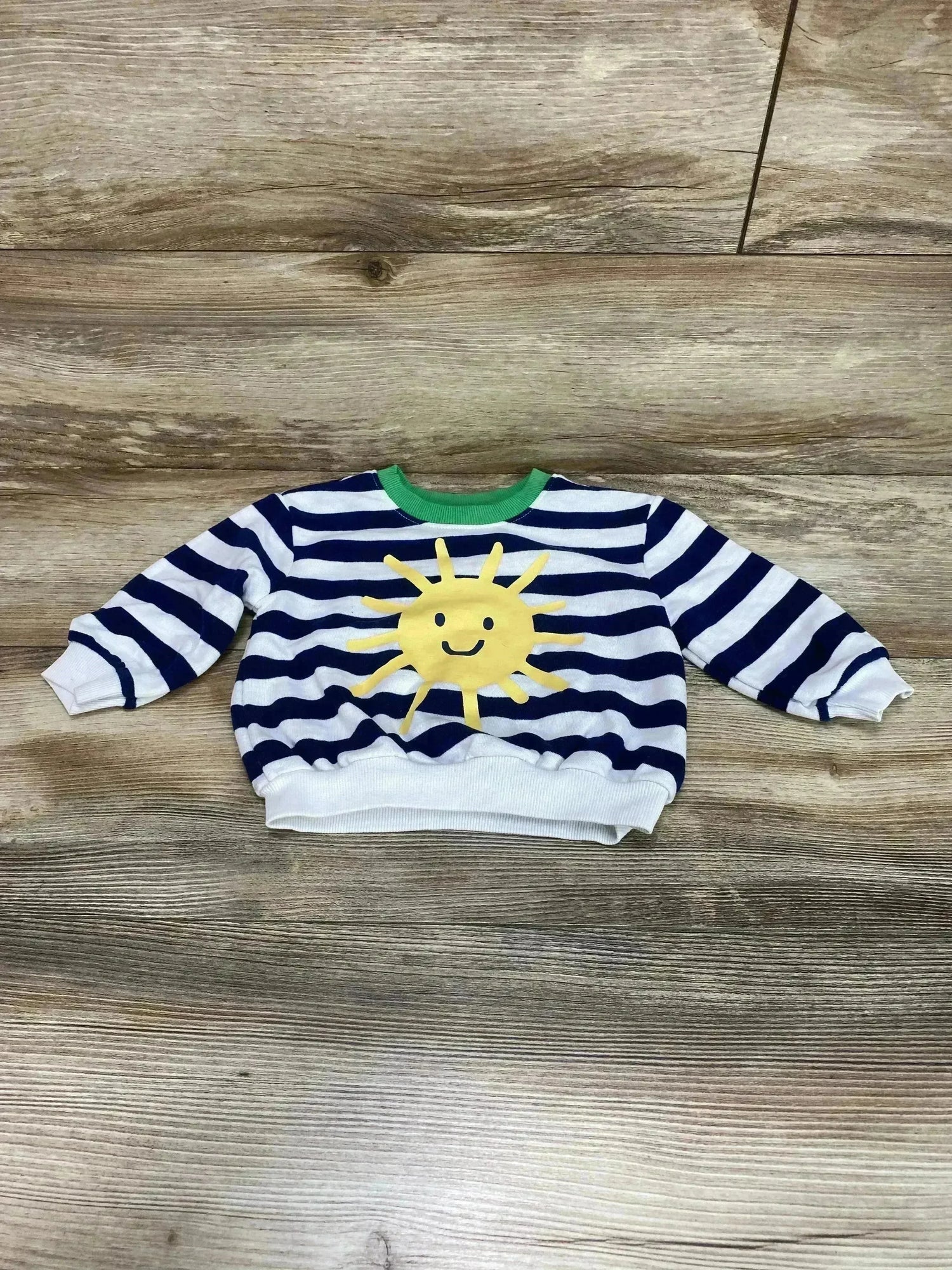 Old Navy Striped Sunshine Sweatshirt Blue/White sz 6-12m - Me n Mommy To Be