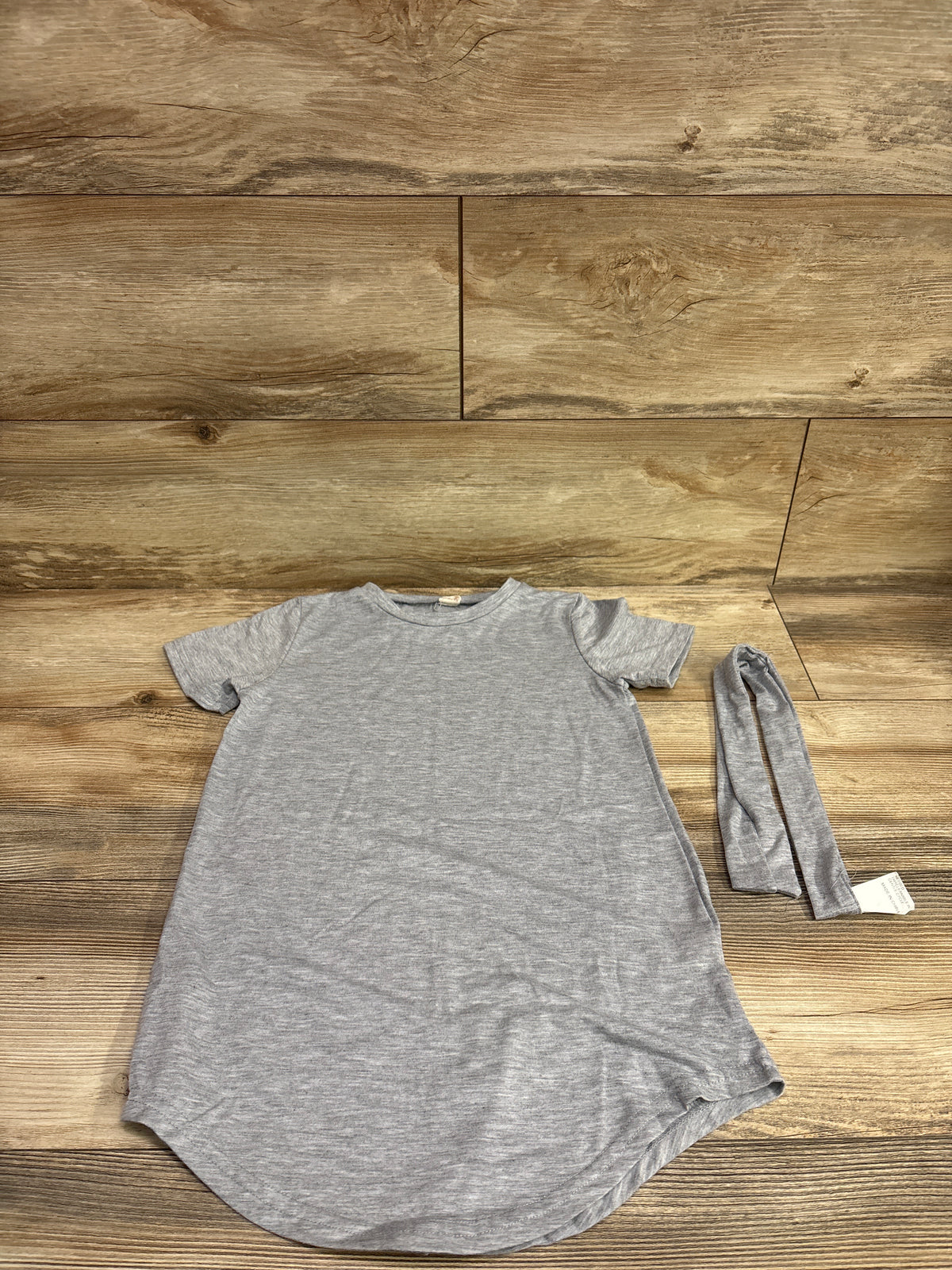 Shein 2pc Shirt Dress & Headband Set Grey sz 5T