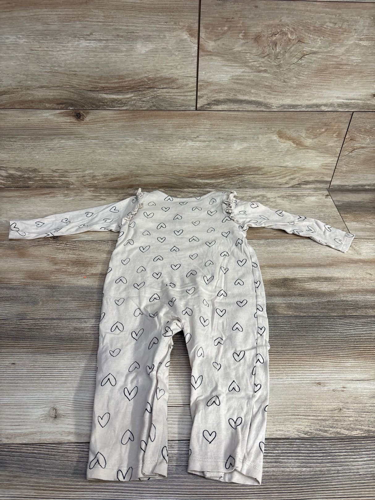 Old Navy Heart Print Coverall Tan sz 12-18m