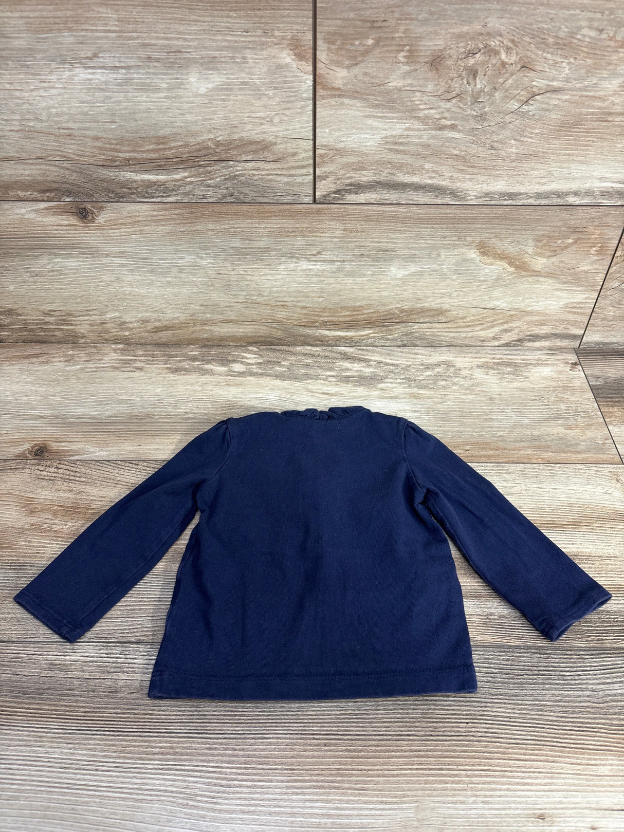 Janie & Jack Ruffle Long Sleeve Top Navy 12-18m