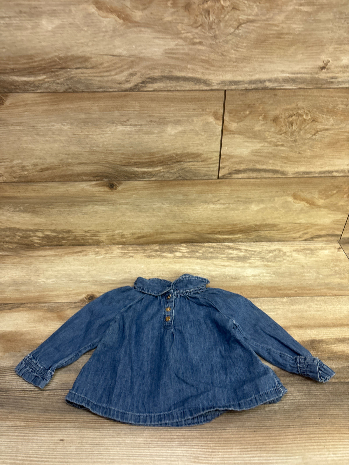 Baby Gap Denim Henley Top Blue sz 12-18m