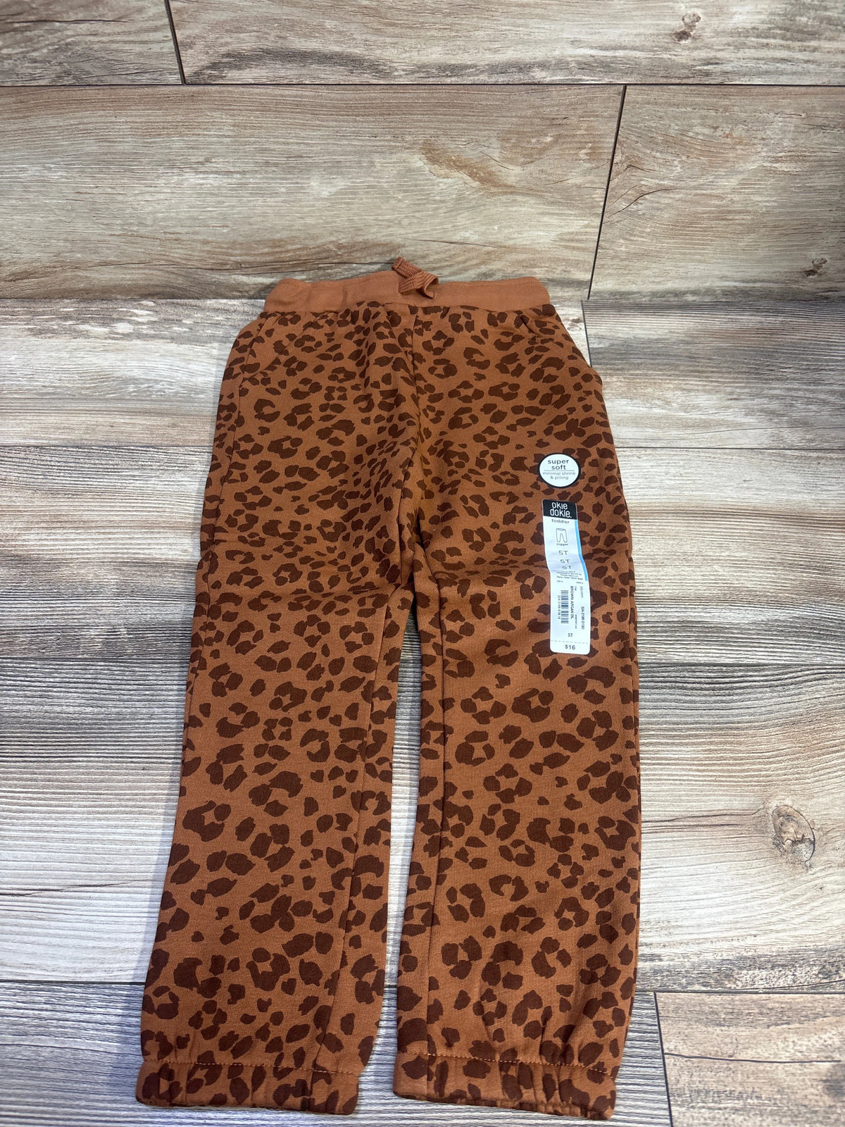 NEW Okie Dokie Leopard Print Joggers Brown sz 5T