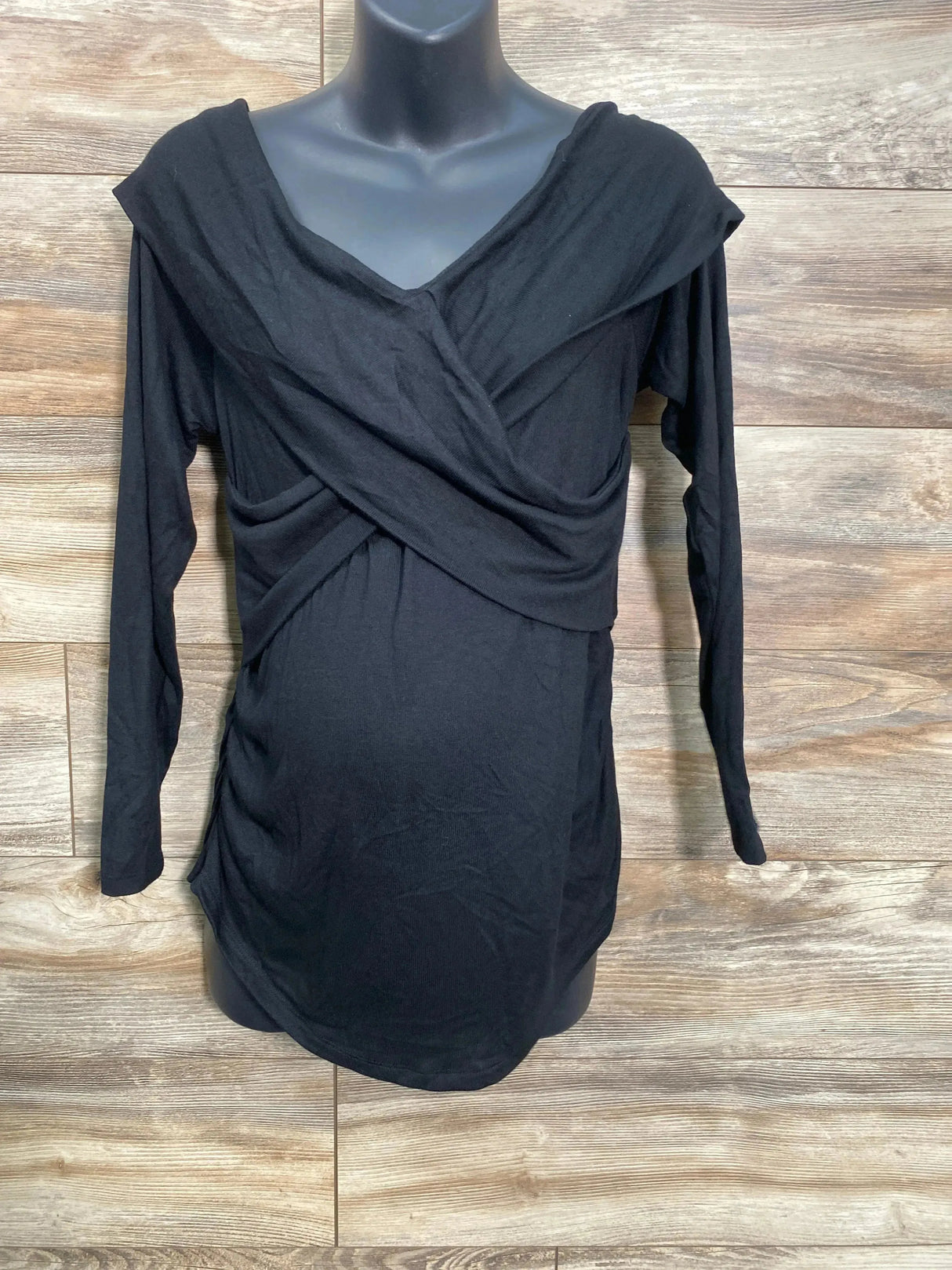 NEW Isabel Maternity Cross Front Top Black sz Large - Me n Mommy To Be