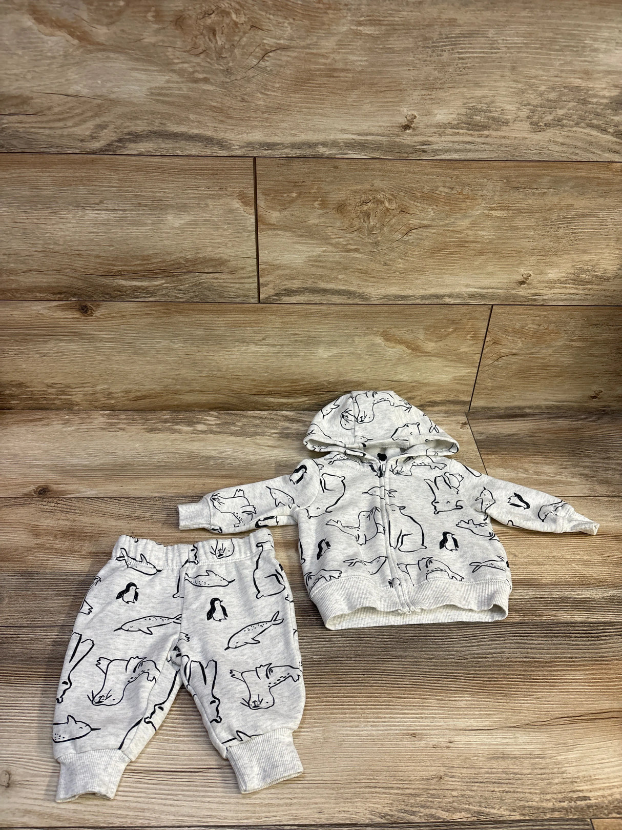 Carter's 2pc Zip-Up Jacket & Pants Set Grey sz 3m