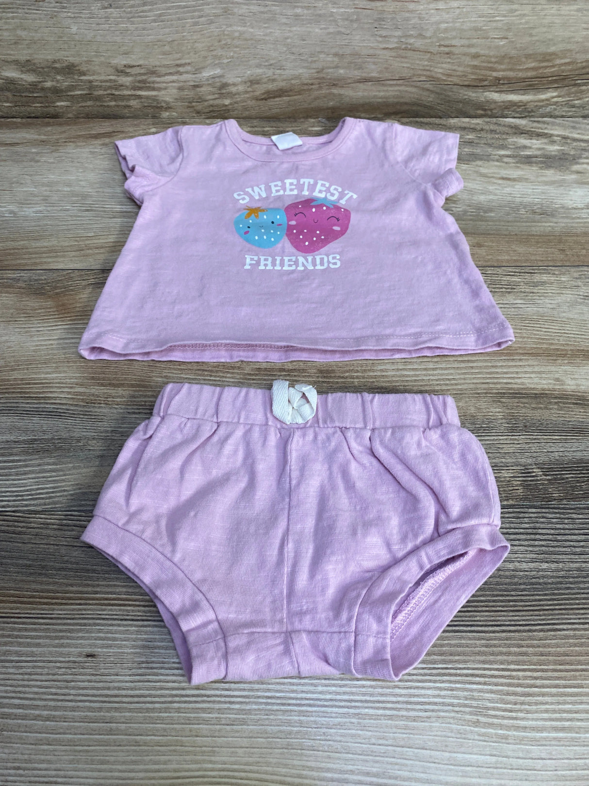PL Baby 2pc Sweetest Friends Shirt & Shorts Purple sz 6m - Me n Mommy To Be