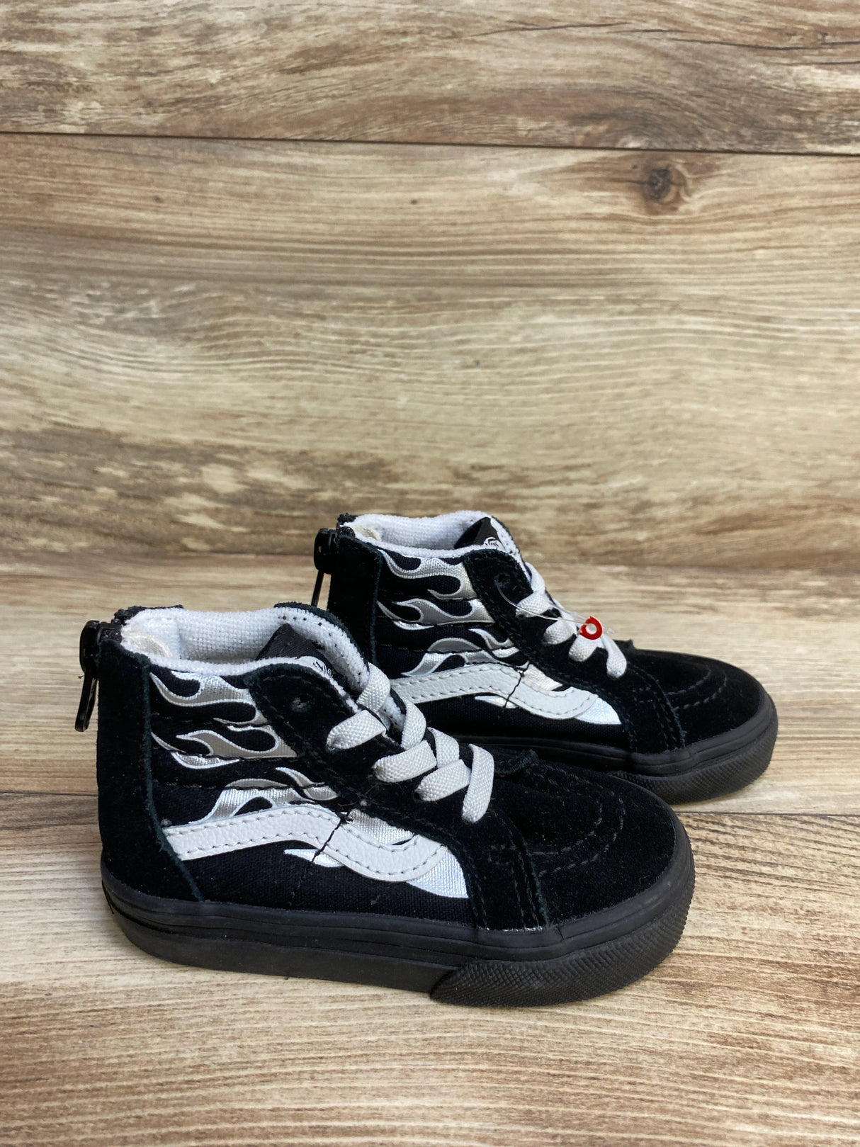 NWOT Vans Sk8-Hi Zip 'Metallic Flame' Sneakers, Black sz 5c