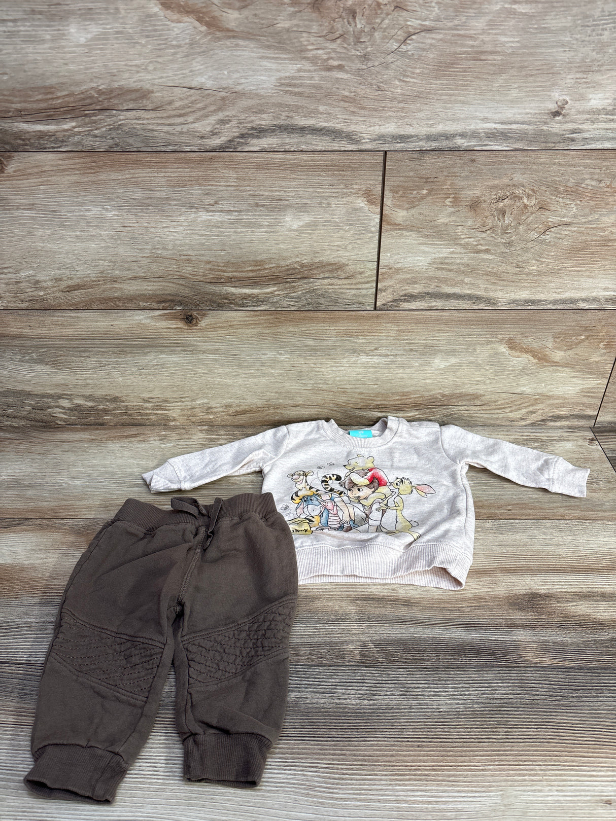 Disney Baby 2pc Winnie The Pooh Shirt & Pants Brown sz 0-3m