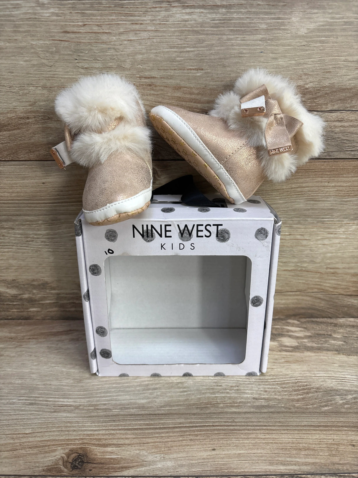 NEW Nine West Kids Baby Misy Rose Gold Soft Sole Boots sz 1c