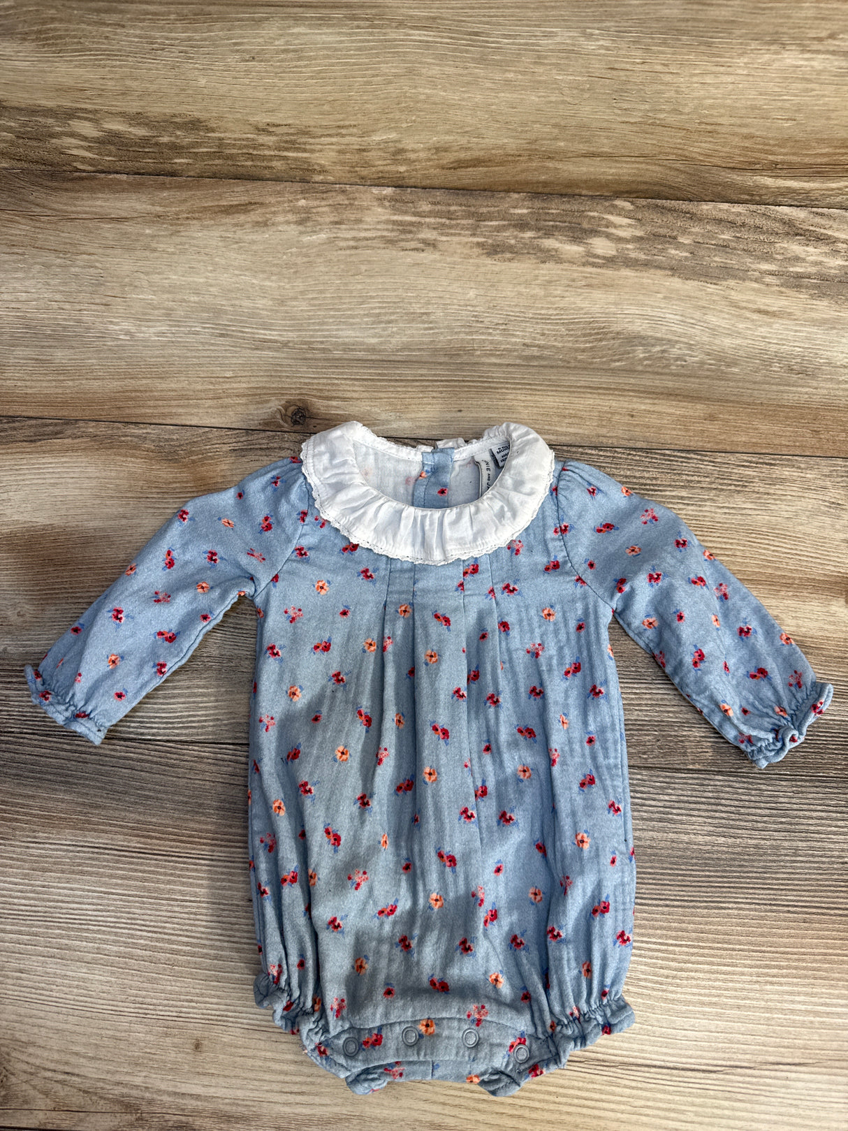 Janie & Jack Blue Fog Floral Romper sz 0-3m