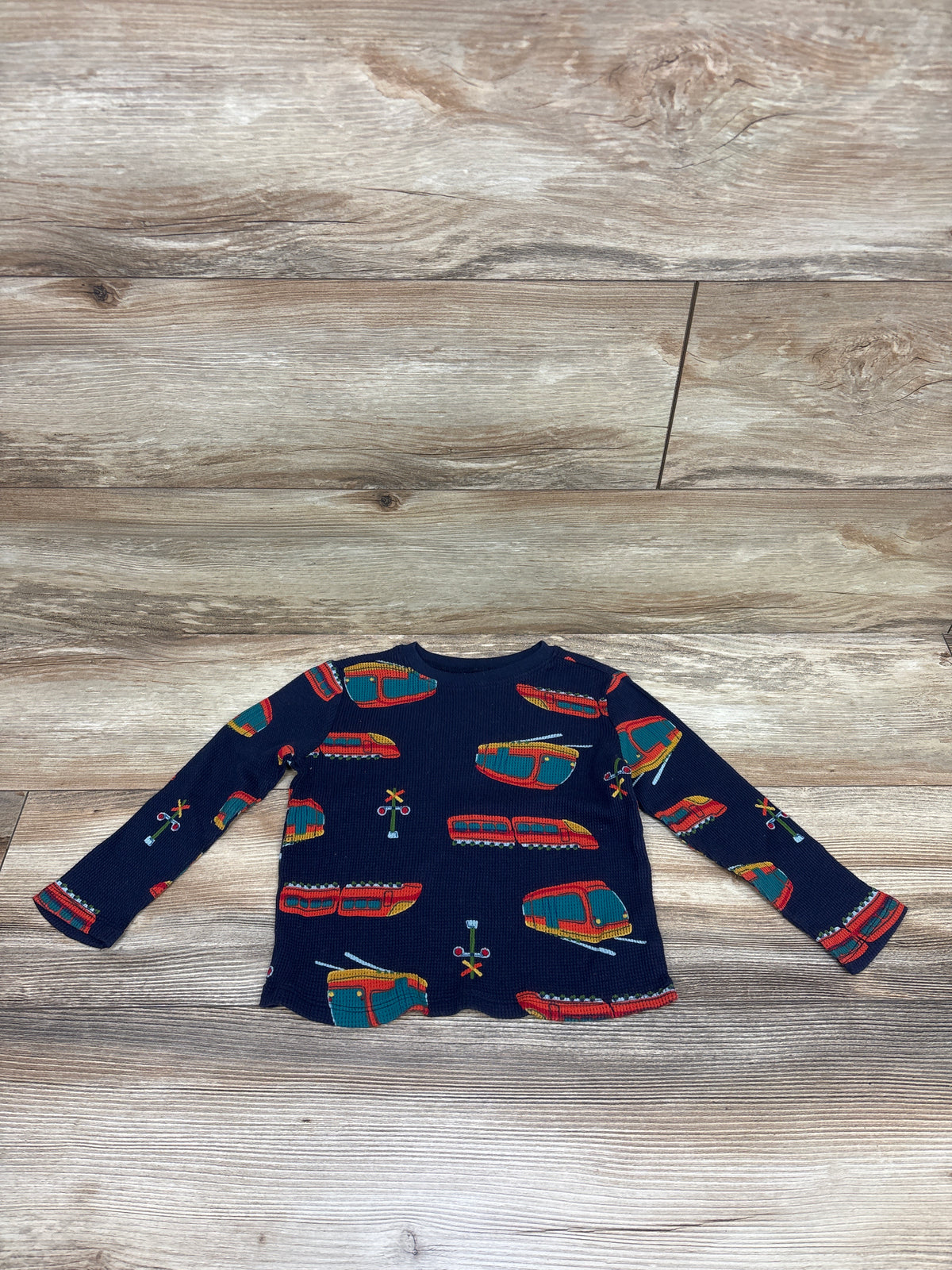 Old Navy Waffle Knit Long Sleeve Shirt Navy sz 3T