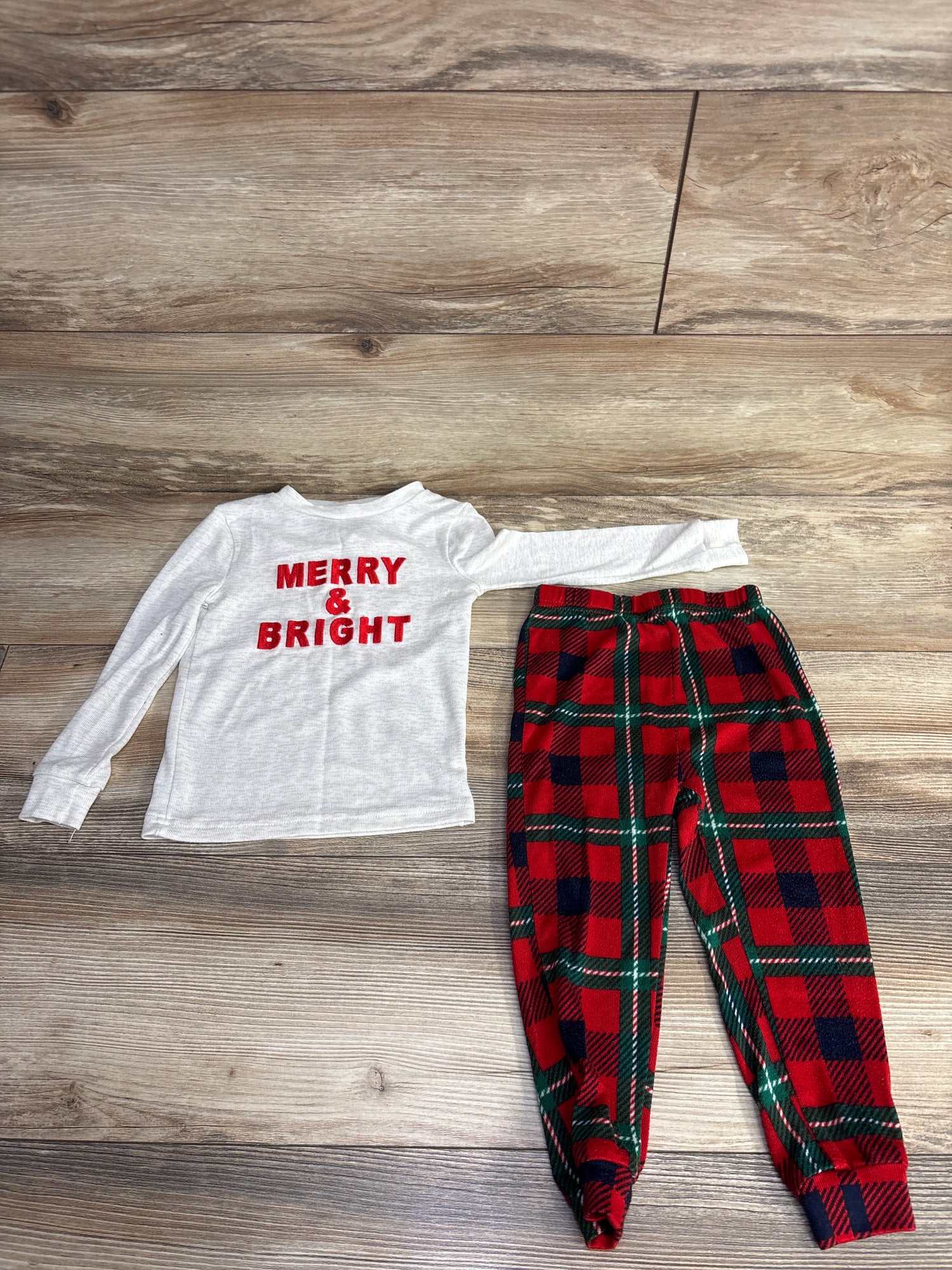 Members Mark 2pc Merry & Bright Pajama Set Taupe sz 3T