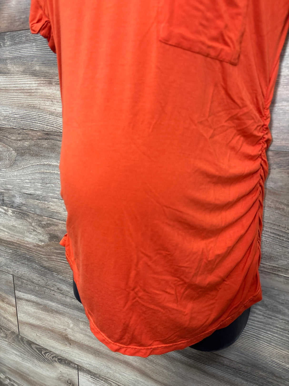 Maternity Ruched V-Neck Shirt Orange sz Medium
