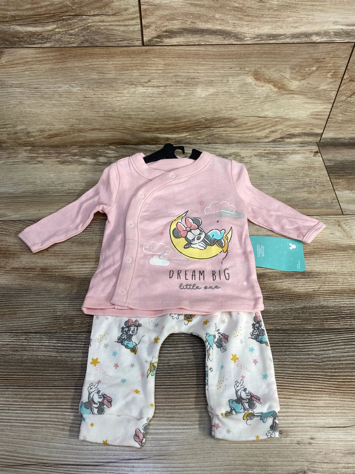 NEW Disney Baby 3pc Minnie Mouse Dream Big Kimono Set Pink sz 0-3m