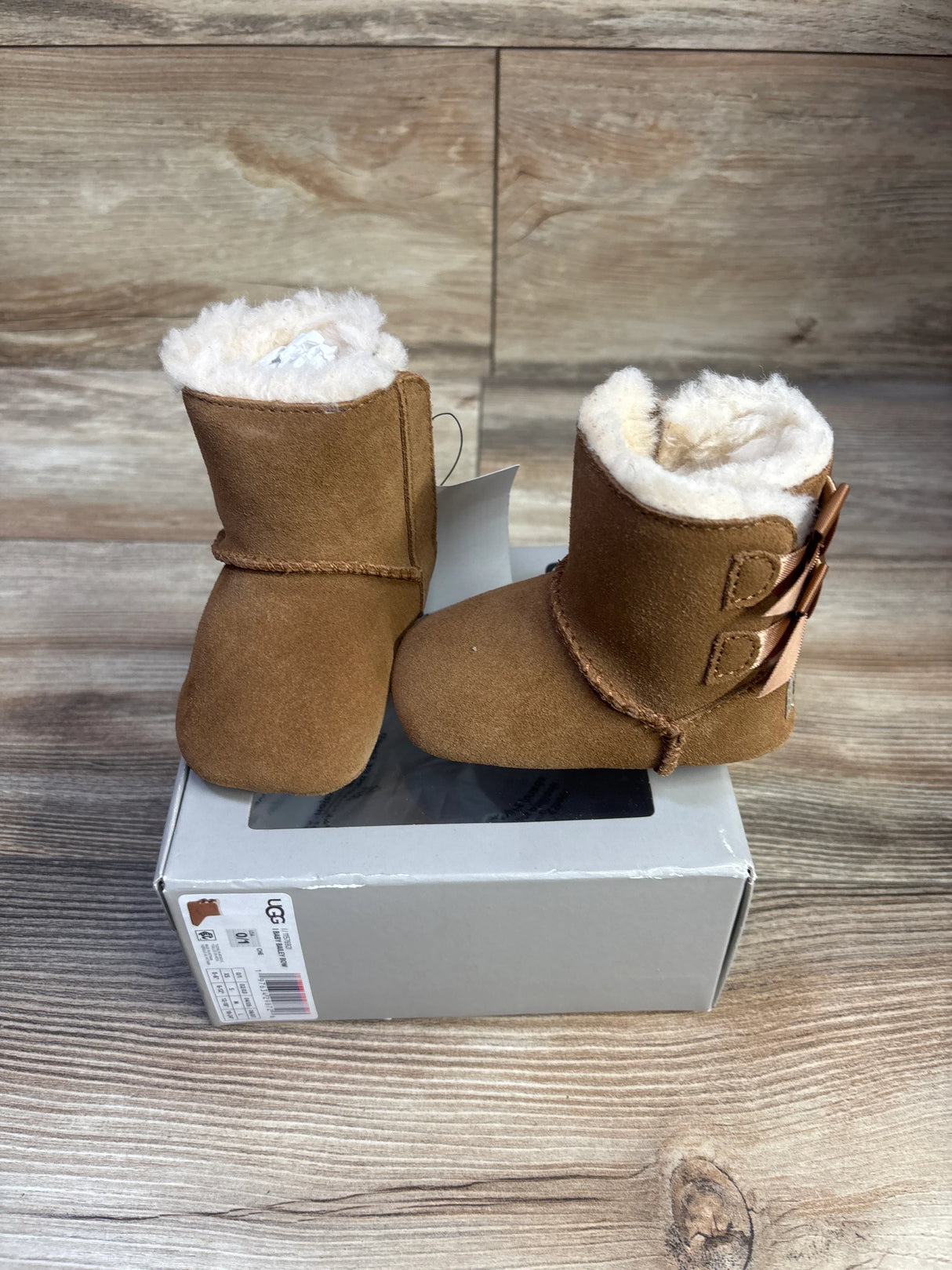 NEW Ugg Baby Bailey Bow I Soft Sole Boots Chestnut sz 0/1c