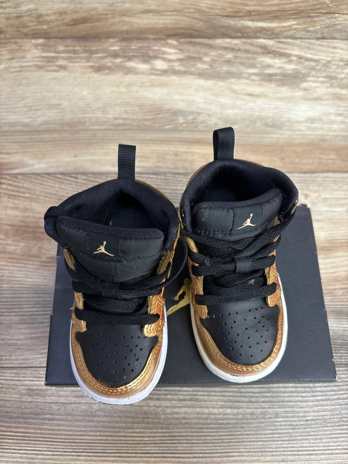 Air Jordan 1 Mid SE TD 'Metallic Gold Black' Sneakers sz 5c