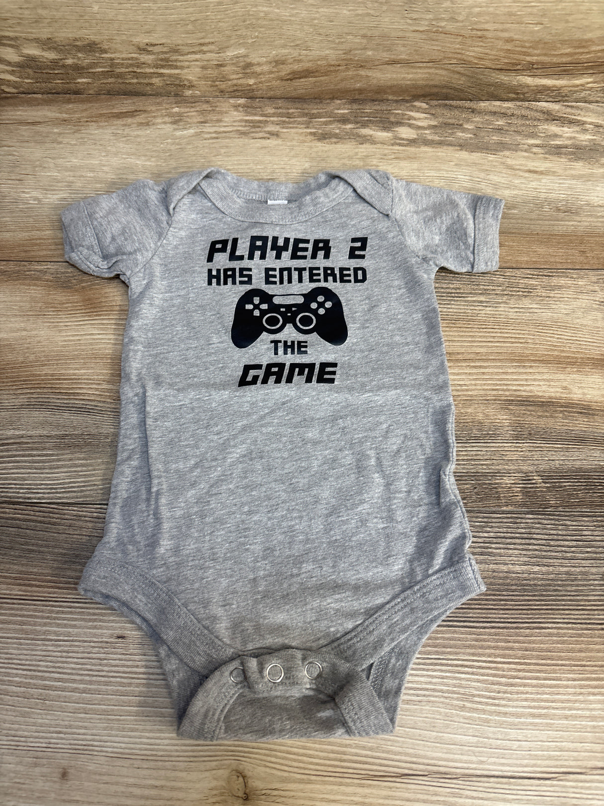 Bella + Canvas Player 2 Has Entered Bodysuit Grey sz 6-12m