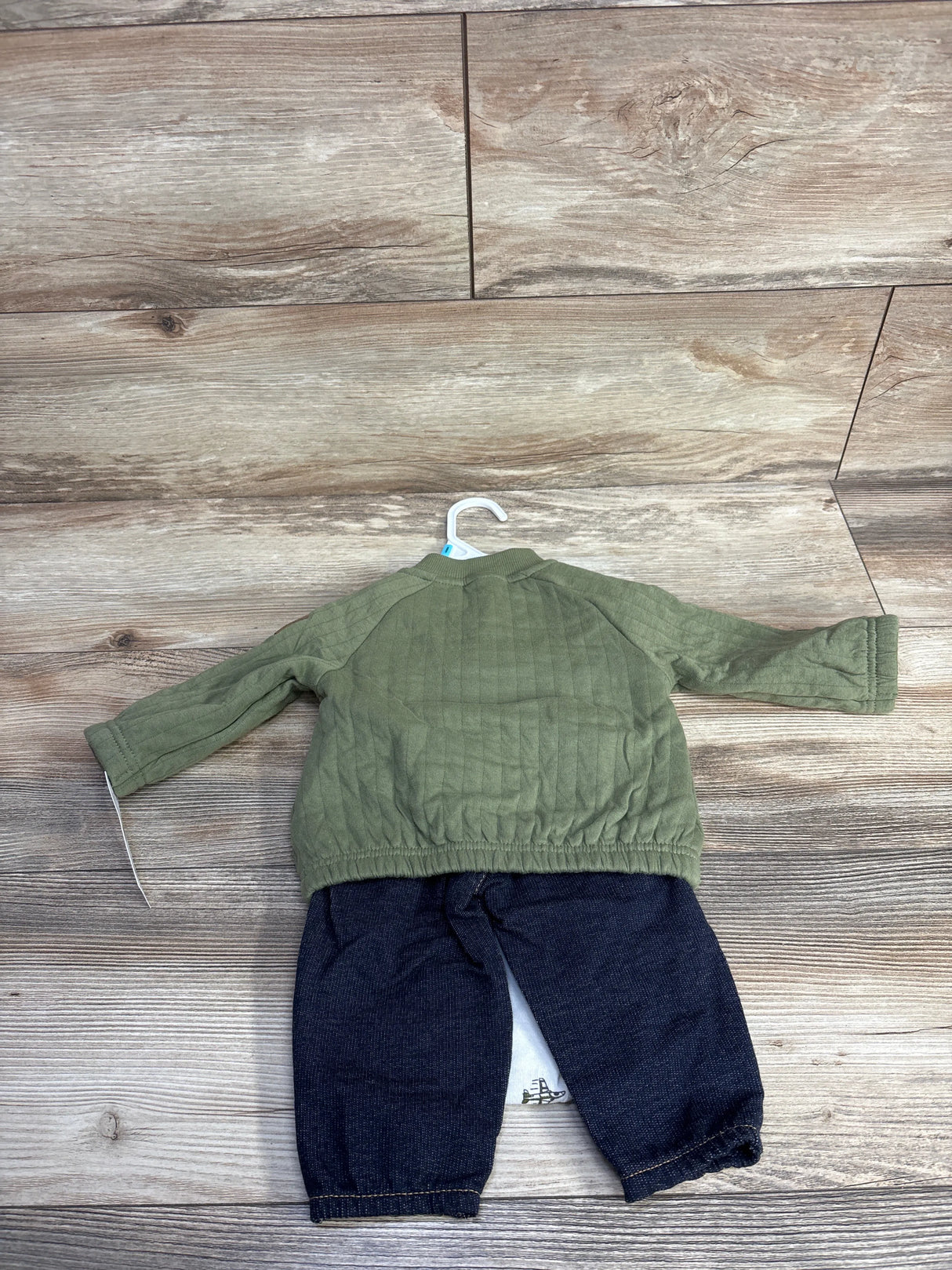 NEW Carter's 3pc Full Zip Jacket & Car Bodysuit Set Green sz 6m