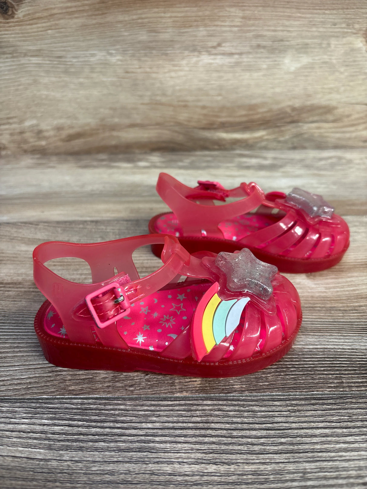 Mini Melissa Star Jelly Sandals Pink sz 8c - Me n Mommy To Be