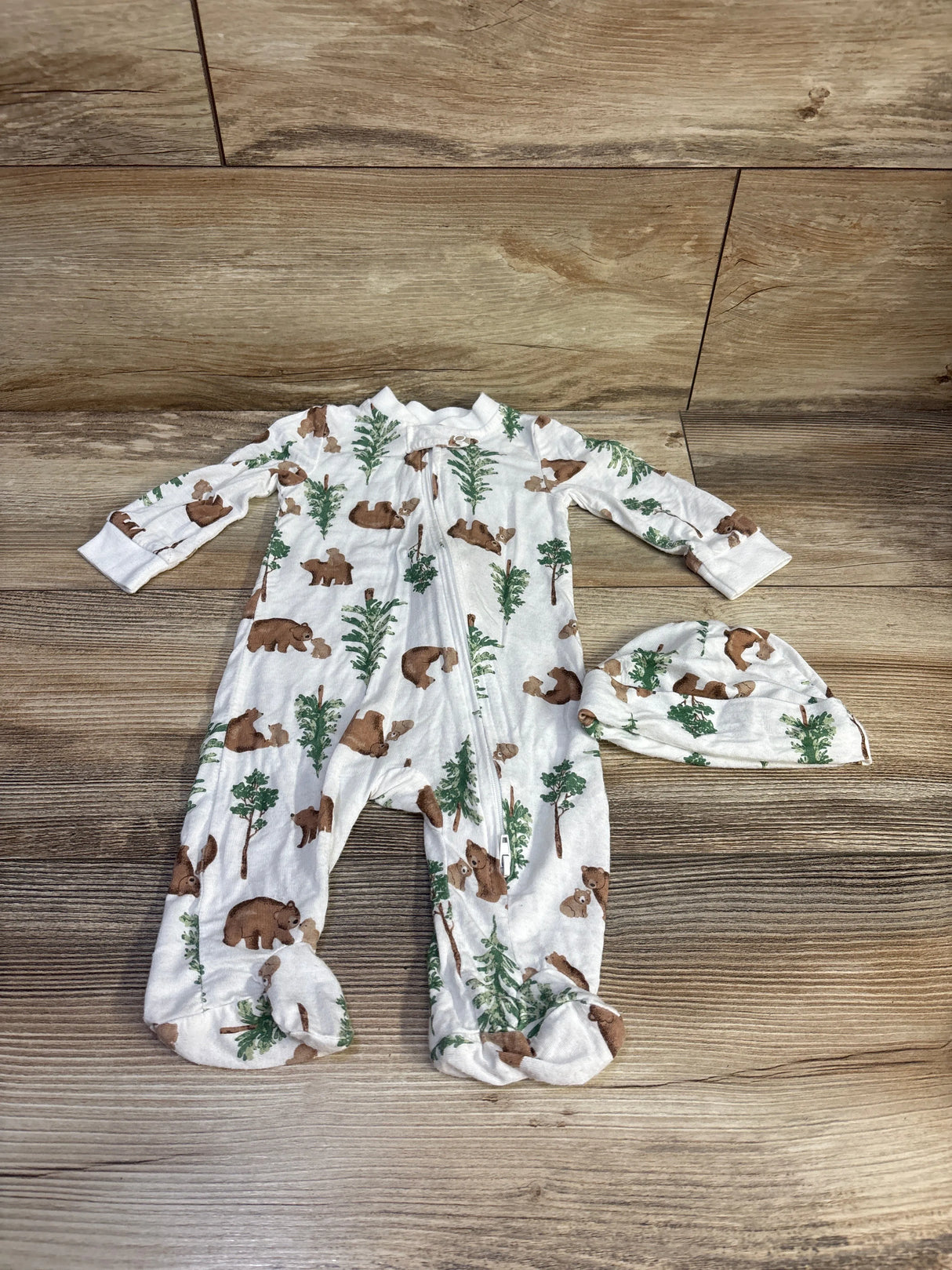 Baby Essentials 2pc Viscose Sleeper & Hat Set White sz 3m