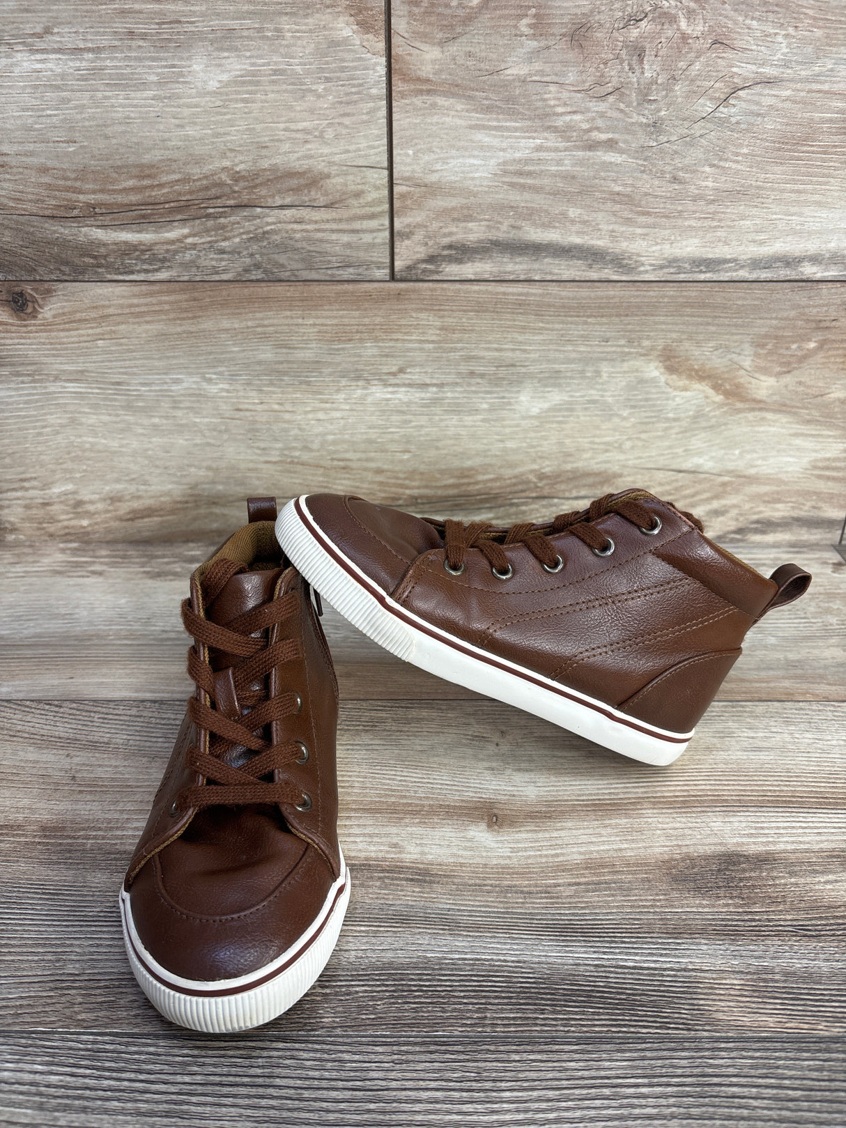 Cat & Jack Florian Mid-Top Sneakers Brown sz 1Y