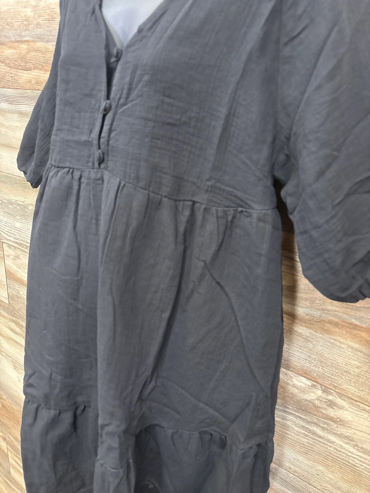 NWOT Gap Maternity Crinkle Gauze Tiered Dress in True Black sz Medium