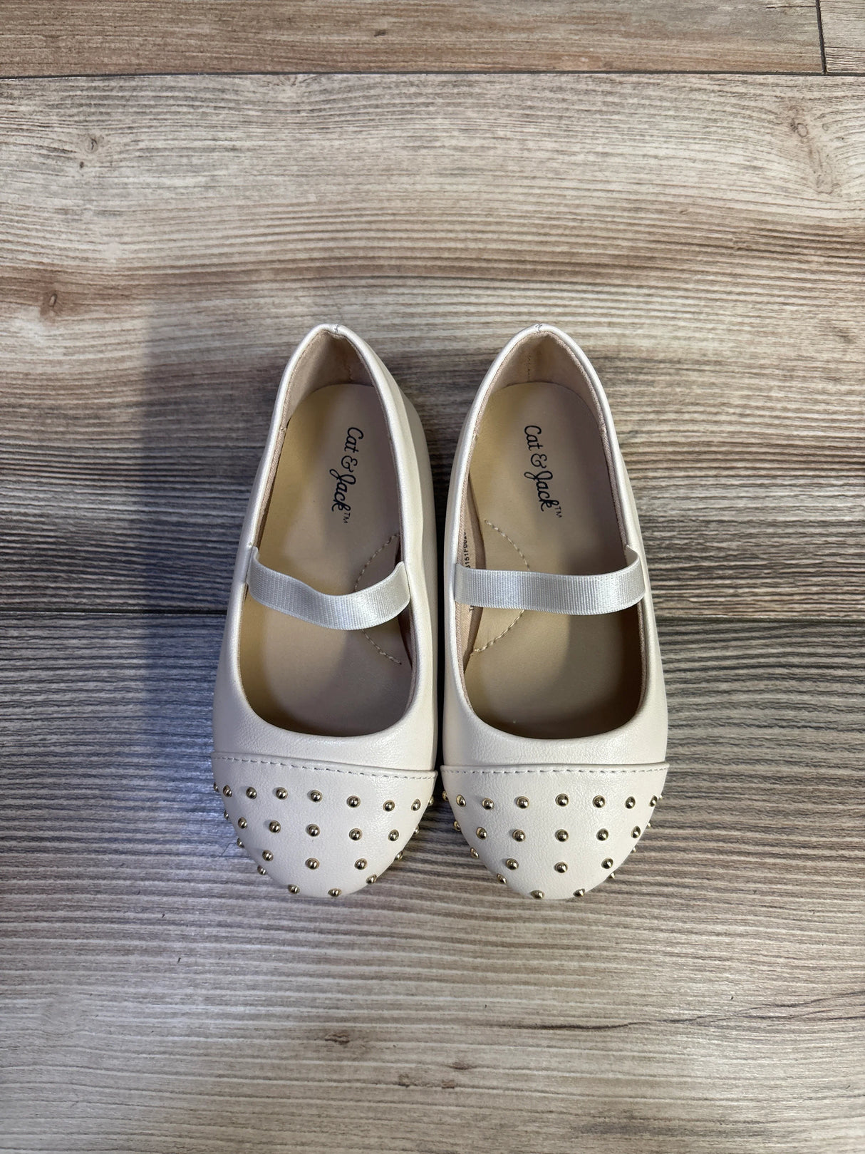 Cat & Jack Studded Ballet Flats Cream sz 6c