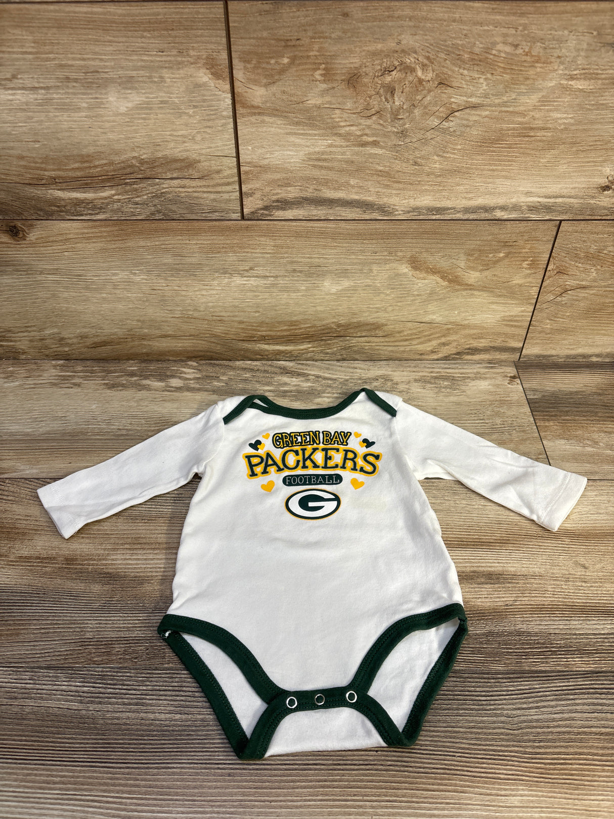 NFL Team Apparel Green Bay Packers Bodysuit White sz 3/6m