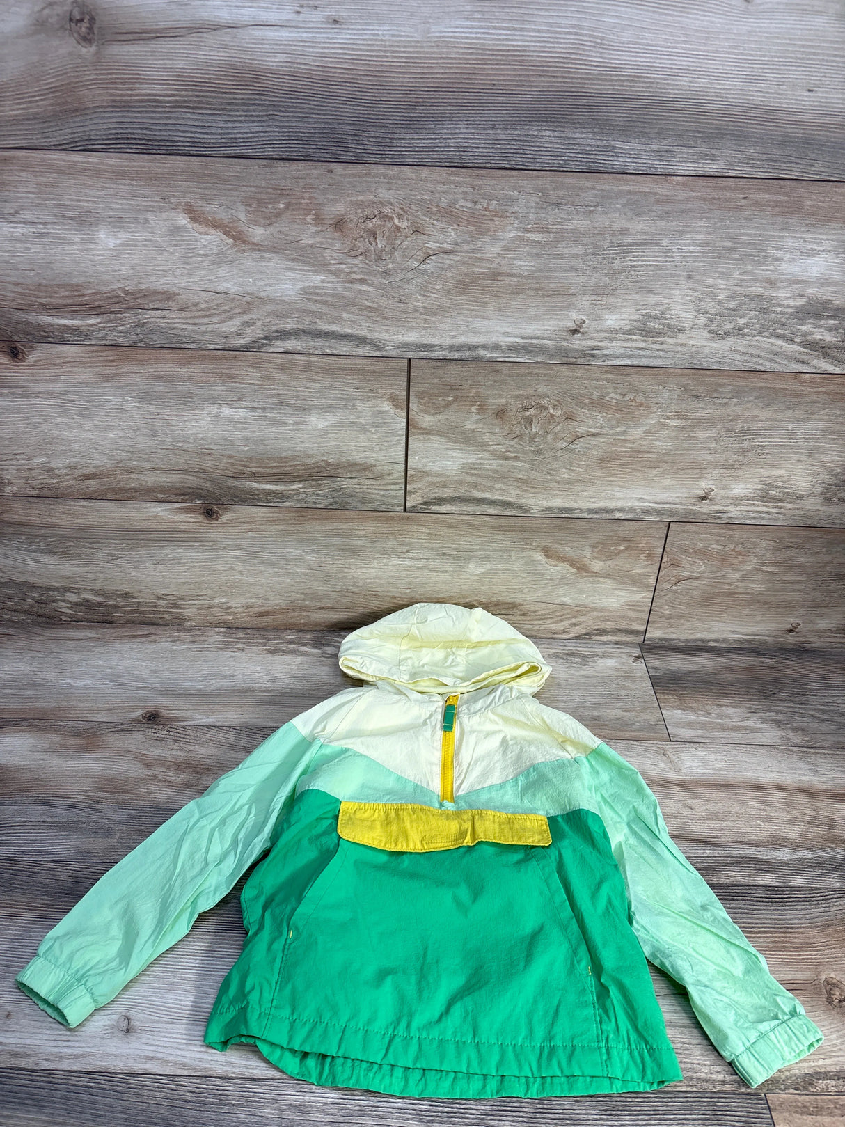 Cat & Jack Popover Color Block Anorak Windbreaker Jacket Yellow sz 5T
