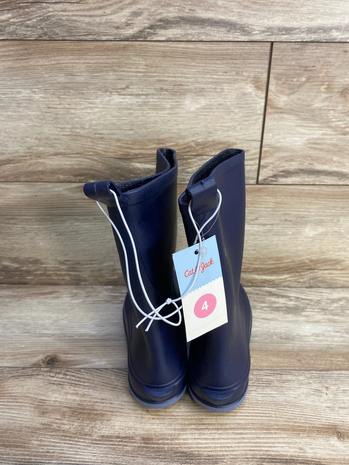 NEW Cat & Jack Andy Slip-On Rain Boots Navy sz 4Y - Me n Mommy To Be