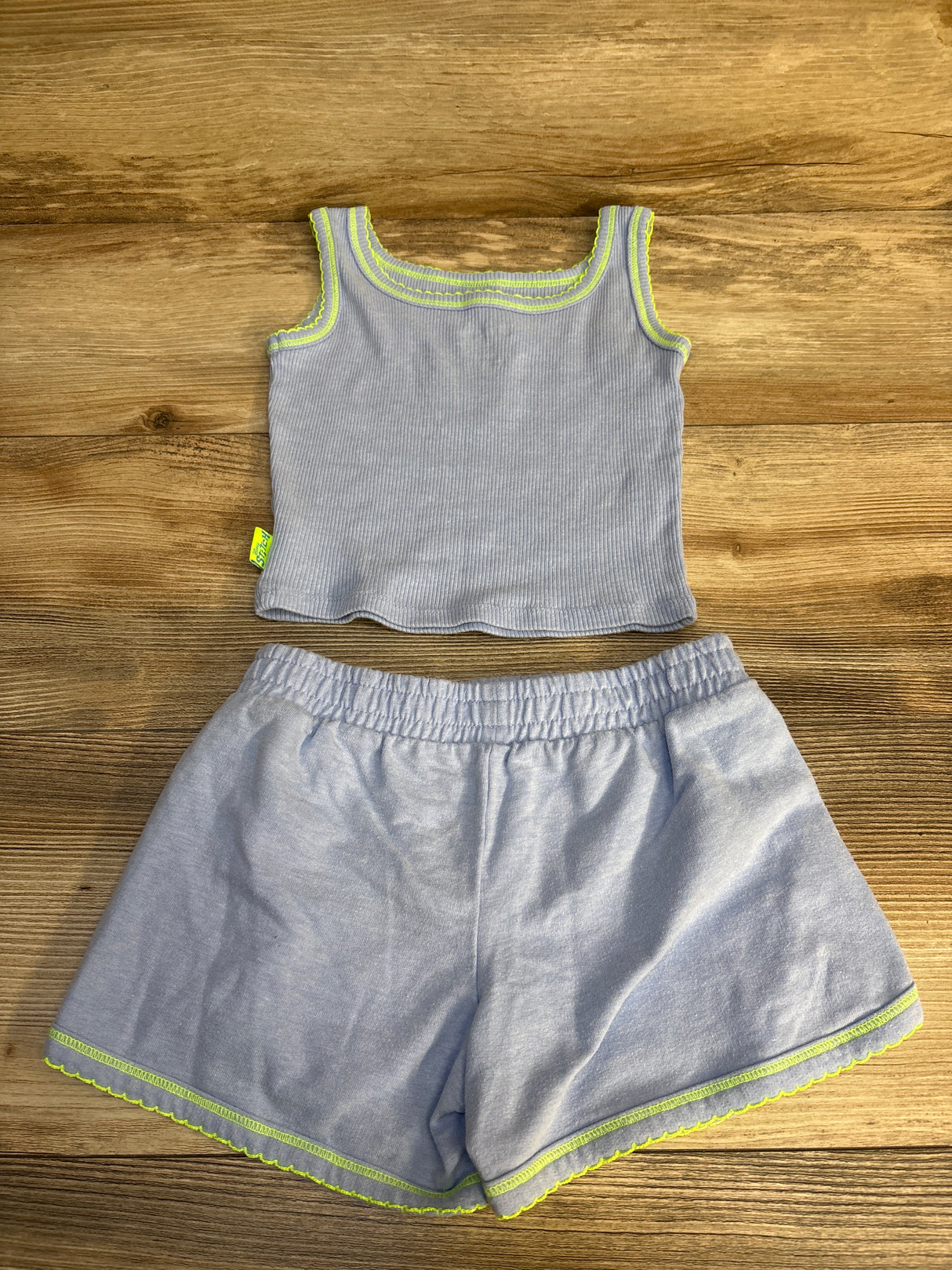 Disney Stitch 2pc Ribbed Embroidered Tank & Bottoms Set Blue sz 4-5T