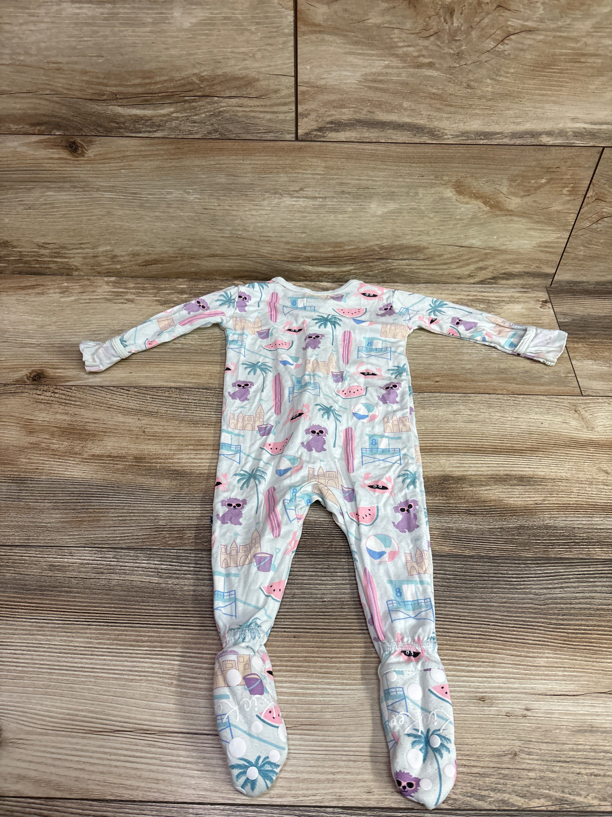 Kickee Pants Bamboo Zippered Footie Blue sz 3-6m