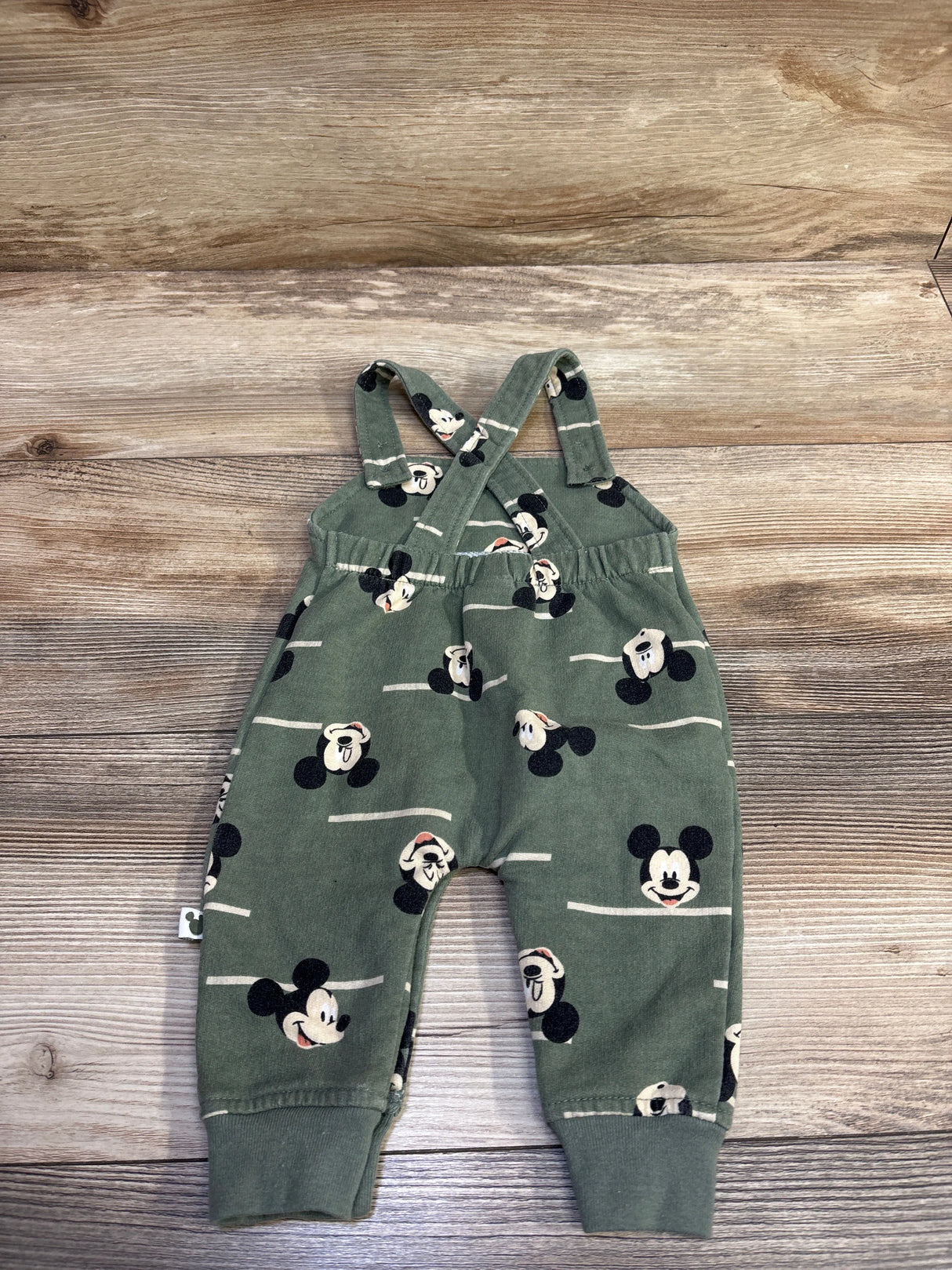 Disney Baby Mickey Mouse Overalls Green sz 0/3m